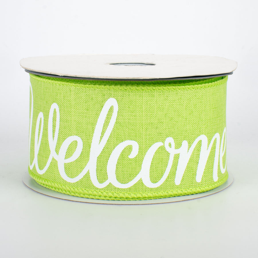 2.5" Welcome Ribbon: Bright Green (10 Yards)