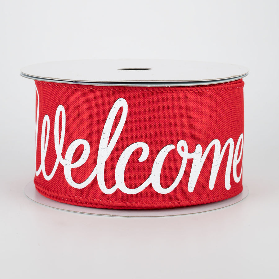 2.5" Welcome Ribbon: Red (10 Yards)