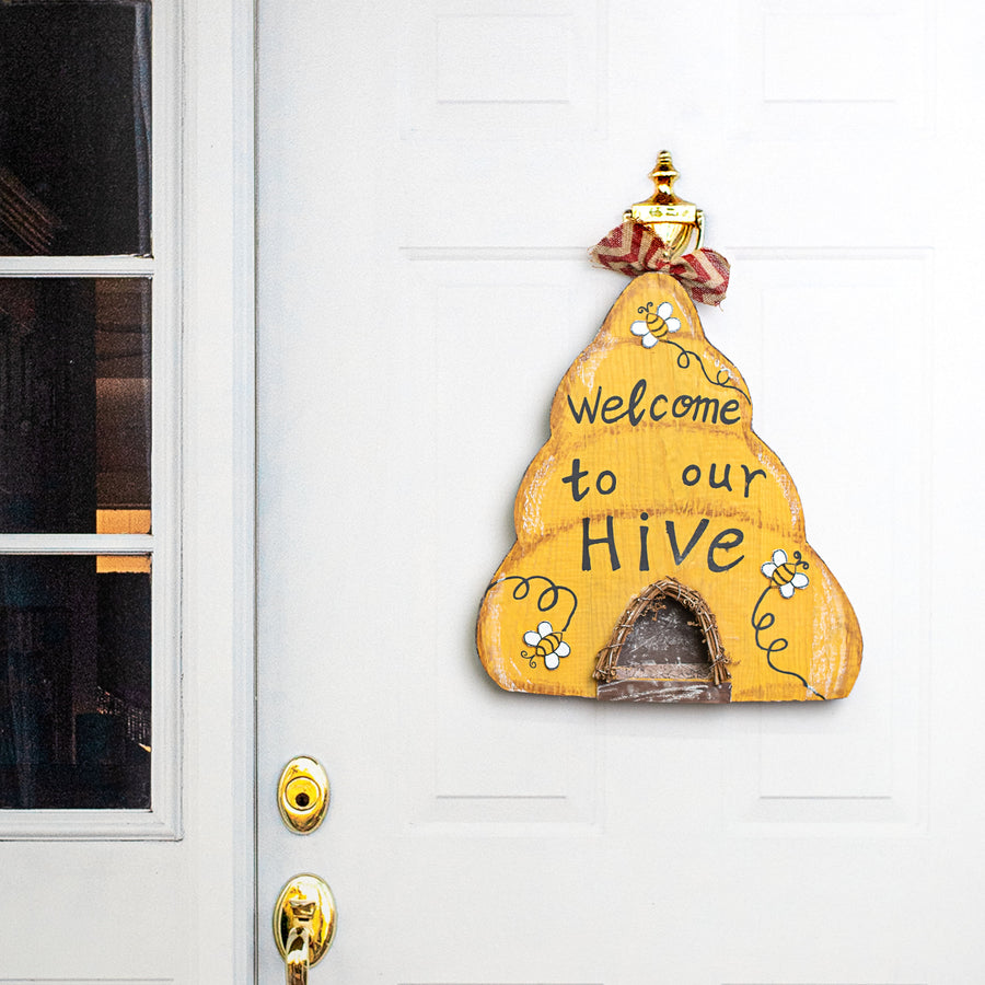 19" Welcome To Our Hive Door Hanger Lifestyle Photo