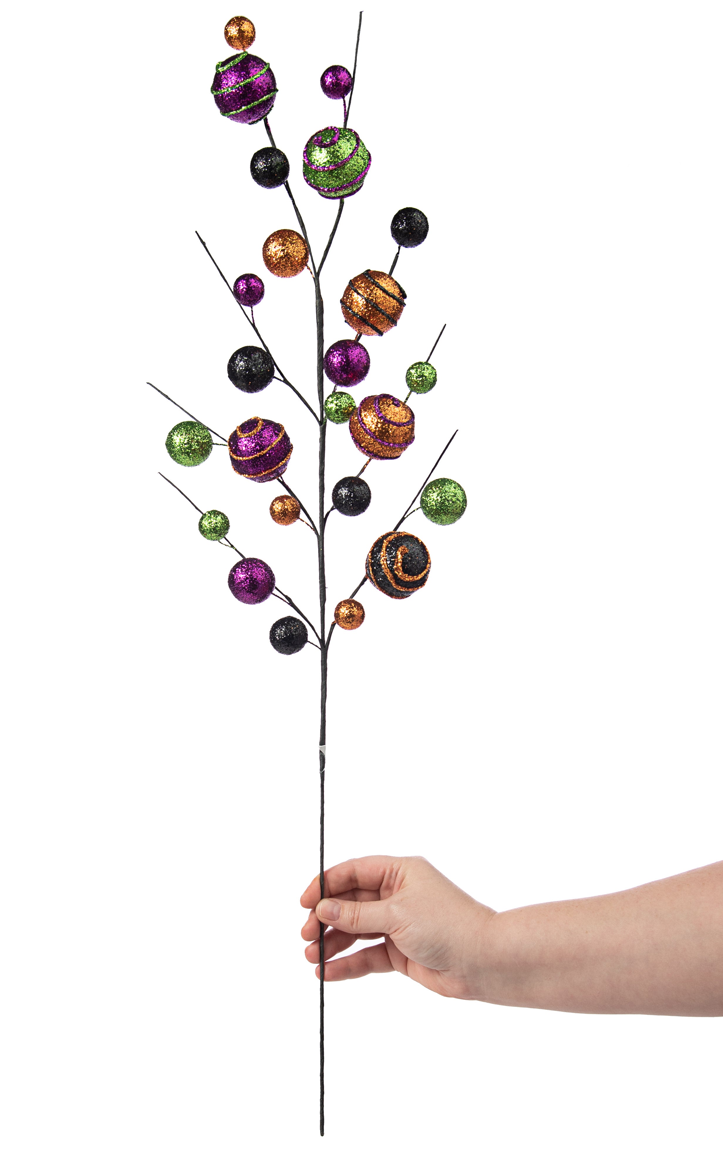 29" Whimsical Glittered Ball Spray: Halloween Lifestyle Photo