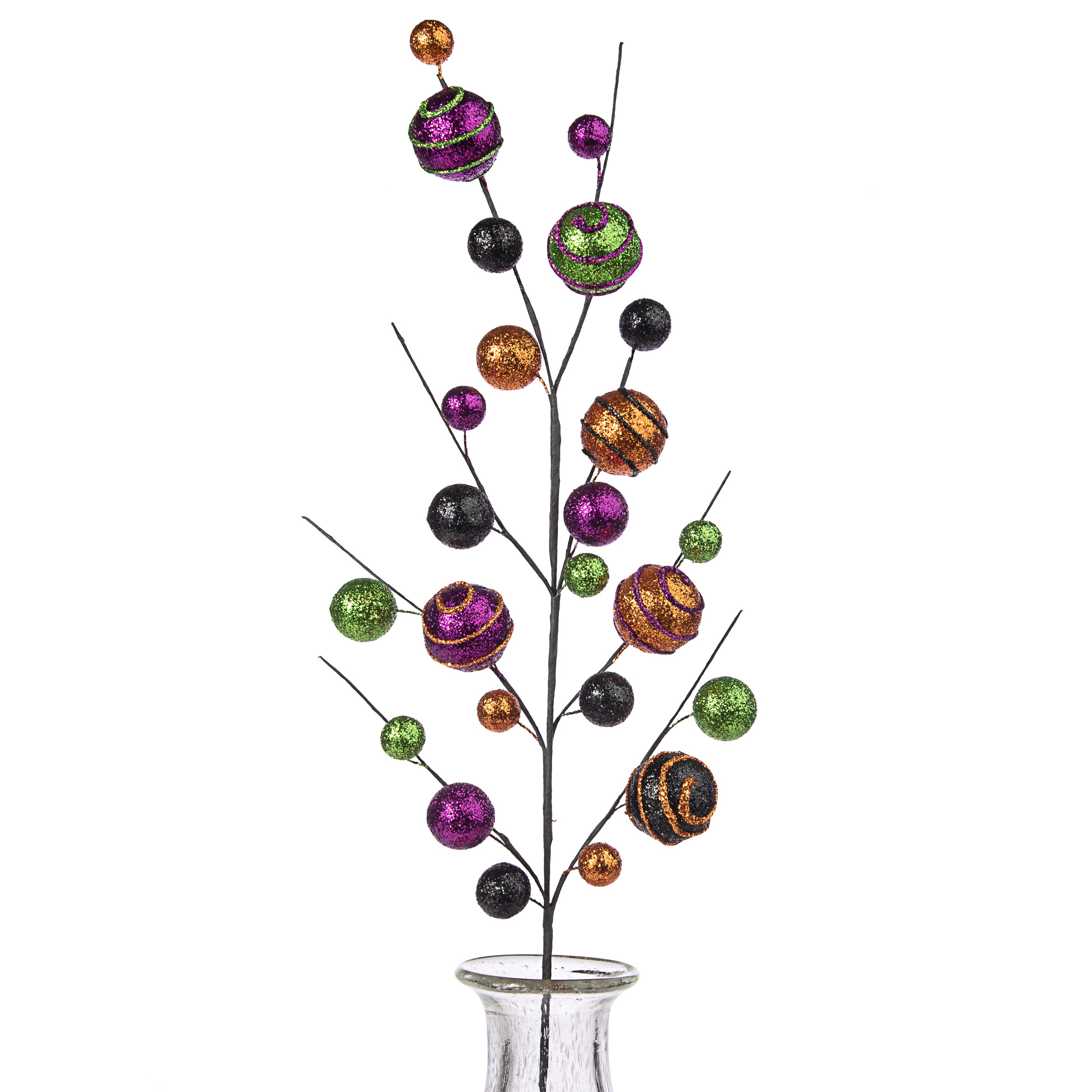 29" Whimsical Glittered Ball Spray: Halloween Item Number: HH1212