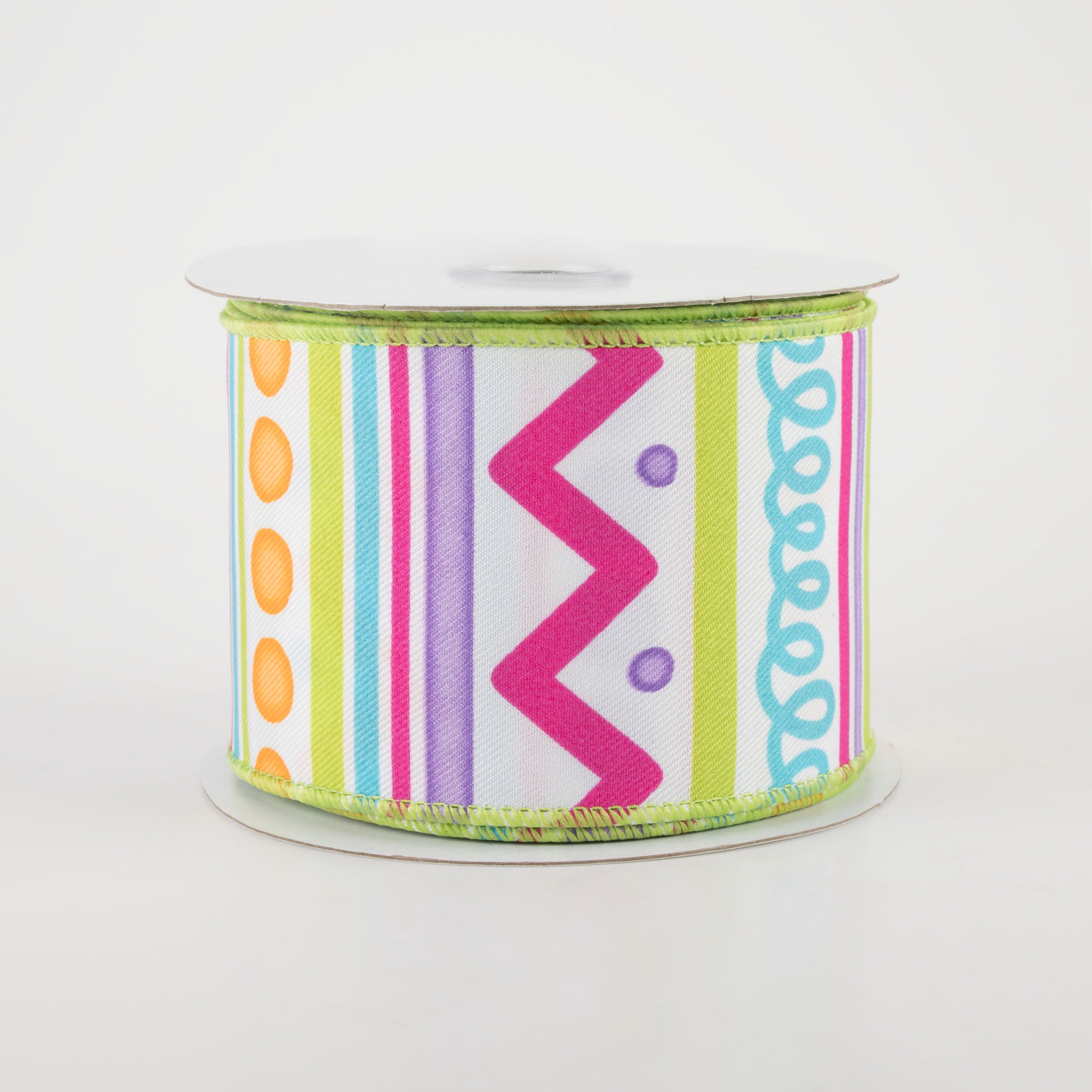 2.5" Whimsical Stripes Ribbon: Bright Spring (10 Yards)
