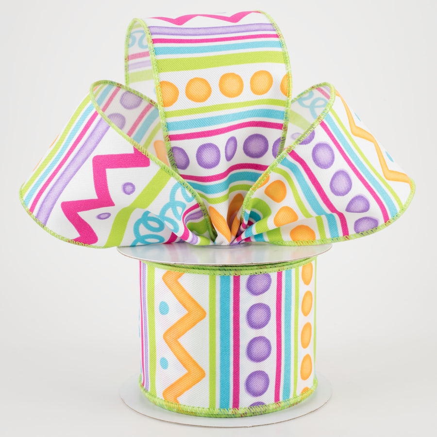 2.5" Whimsical Stripes Ribbon: Bright Spring (10 Yards) Lifestyle Photo