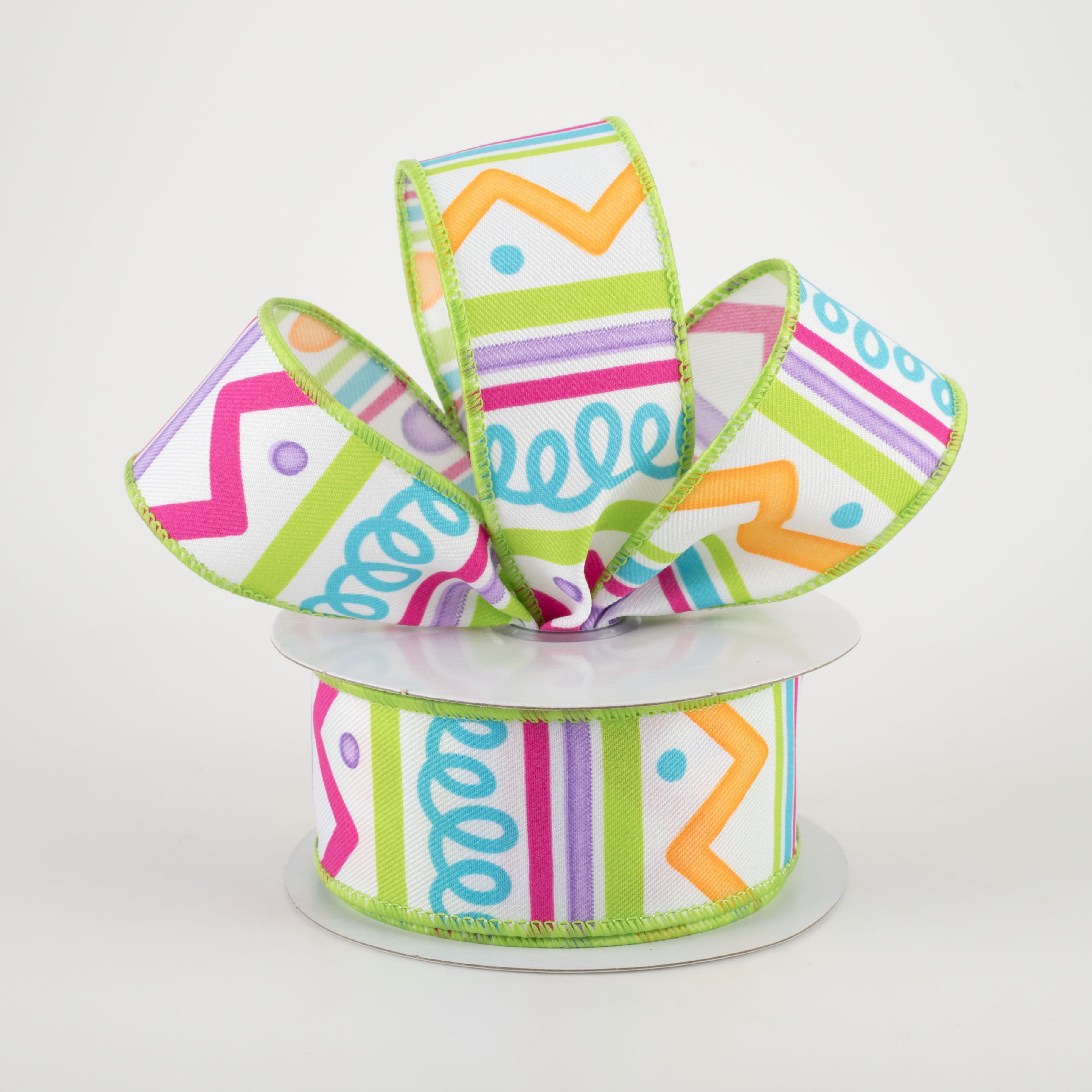 1.5" Whimsical Stripes Ribbon: Bright Spring (10 Yards) Lifestyle Photo
