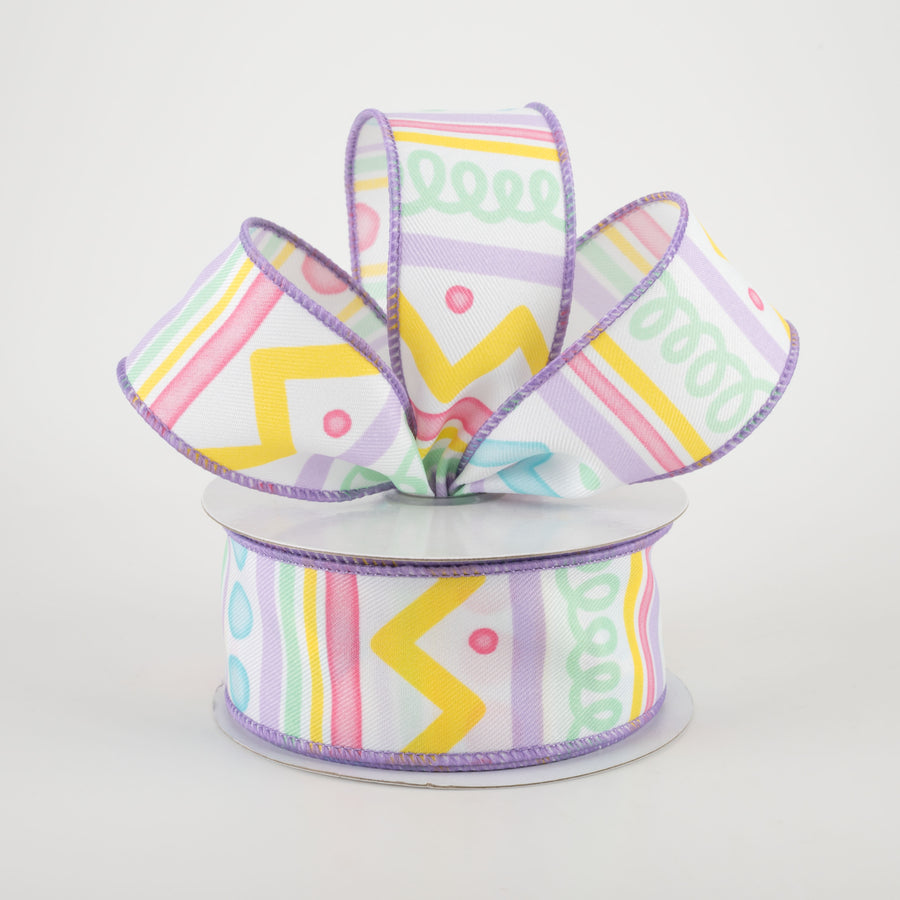1.5" Whimsical Stripes Ribbon: Pastel Spring (10 Yards) Lifestyle Photo