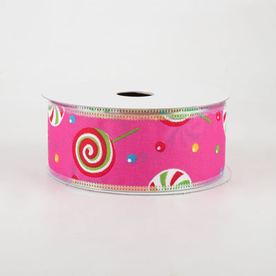 1.5" Whimsy Candy Iridescent Edge Ribbon: Pink (10 Yards)