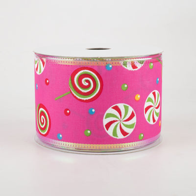 2.5" Whimsy Candy Iridescent Edge Ribbon: Pink (10 Yards)