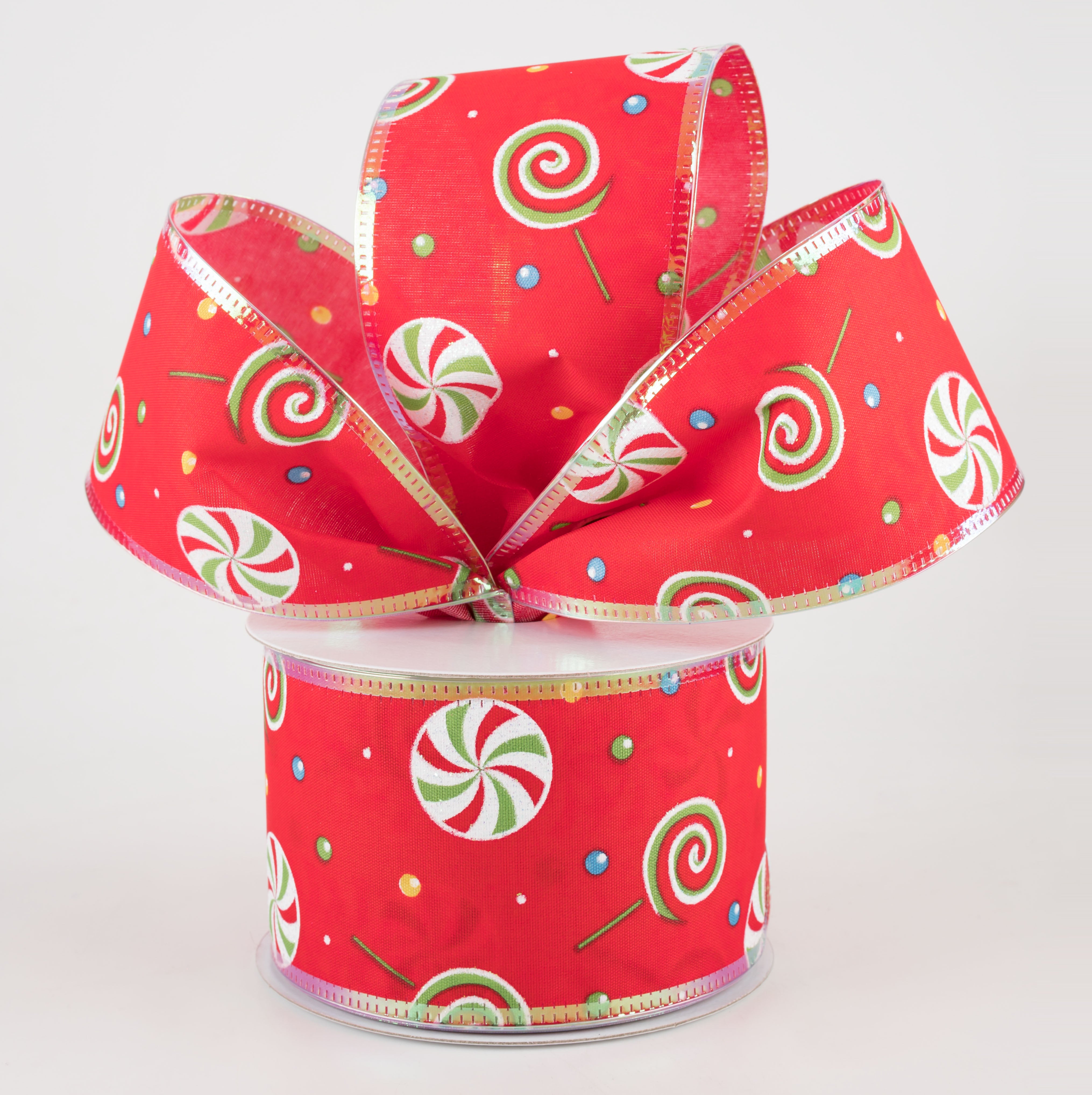2.5" Whimsy Candy Iridescent Edge Ribbon: Red (10 Yards) Lifestyle Photo