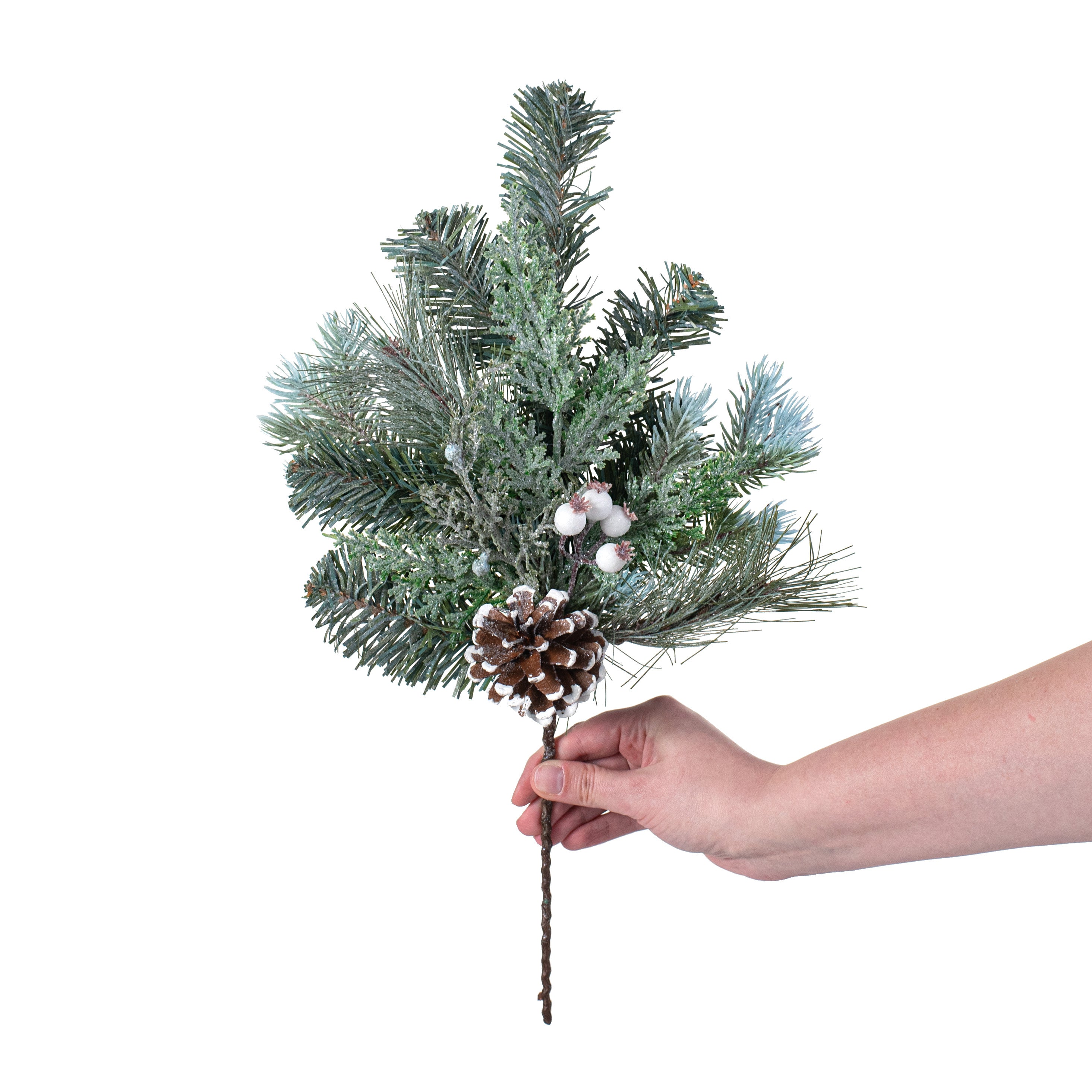 18" White Berry, Pinecone, Pine Pick detail photo 3