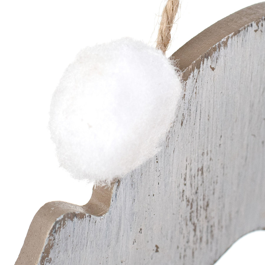 13" White Bunny Happy Easter Hanger detail photo 3
