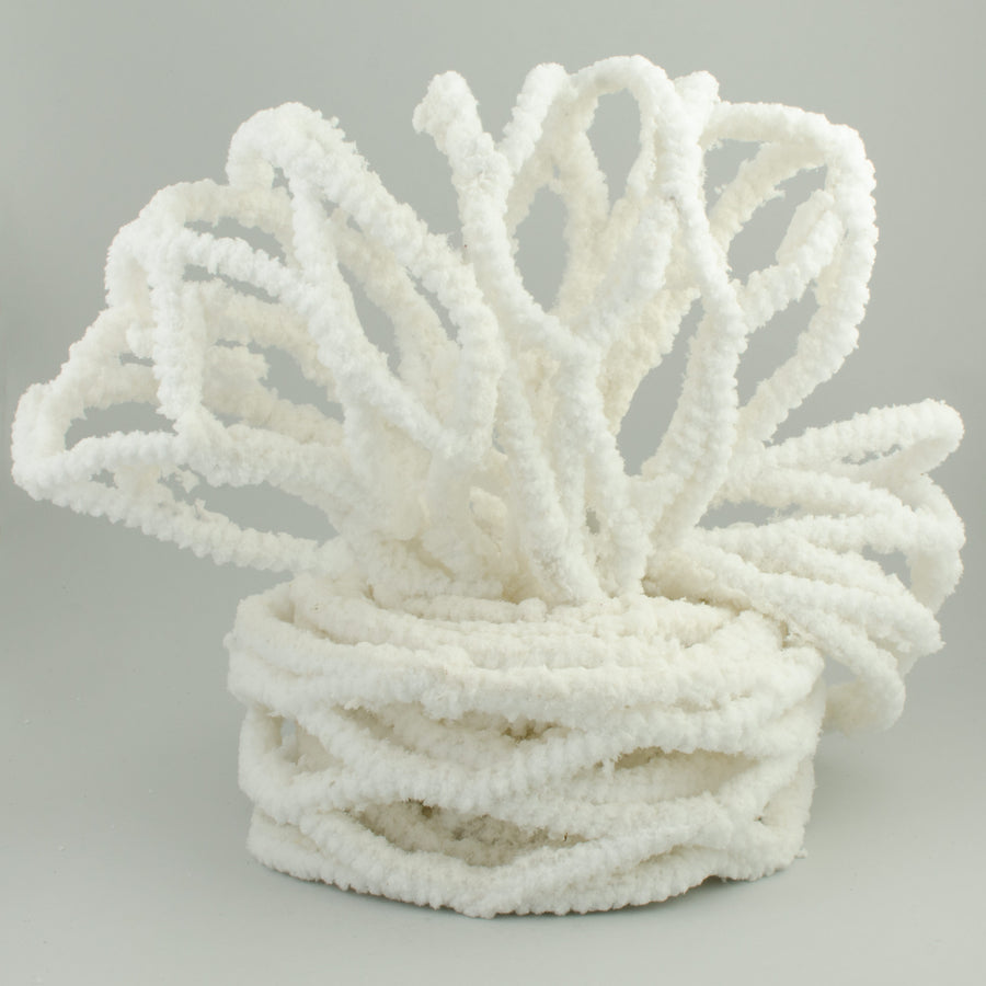 4" White Flocked Snow Net Ribbon (118") Lifestyle Photo