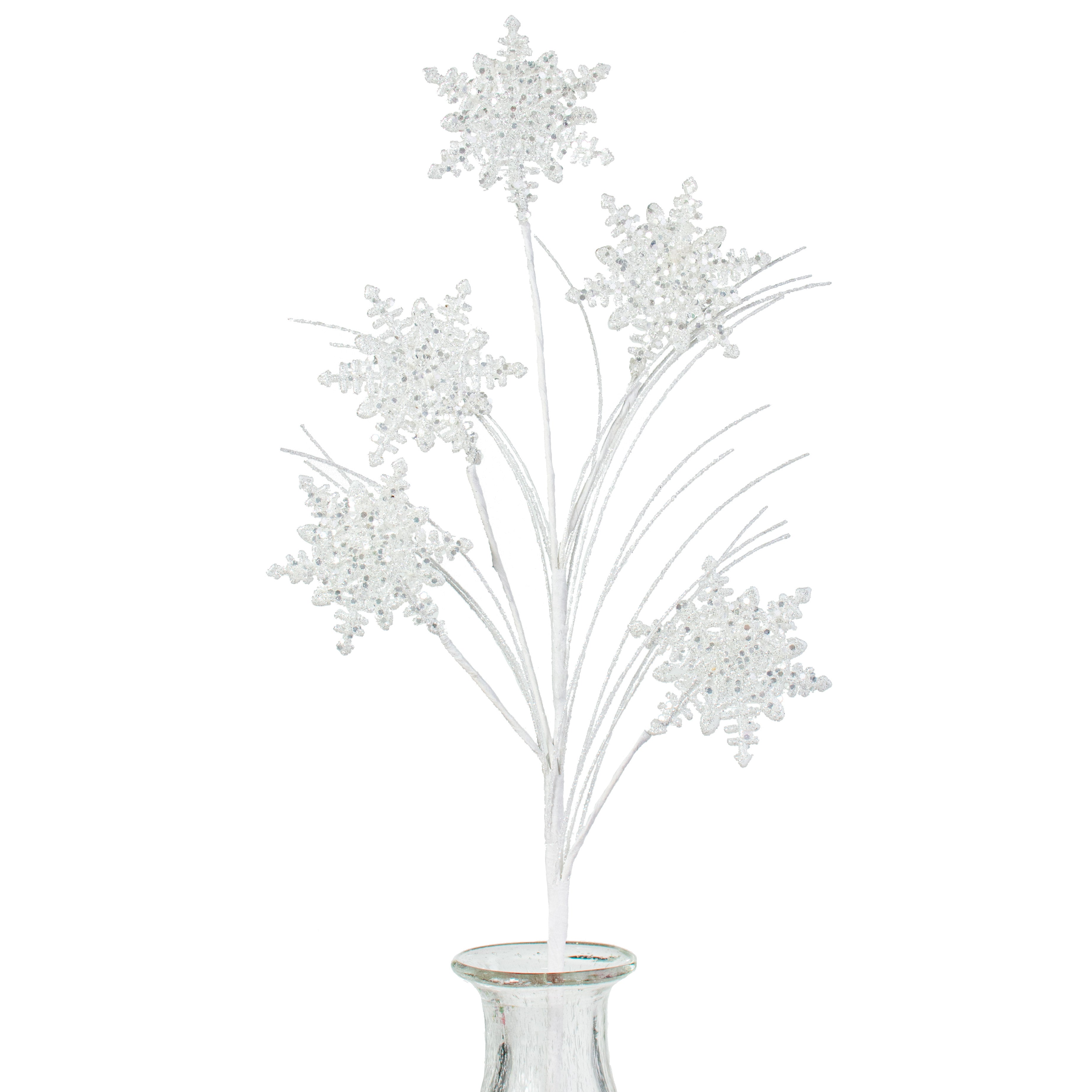 29" White Glittered Snowflake Spray Item Number: XS966327