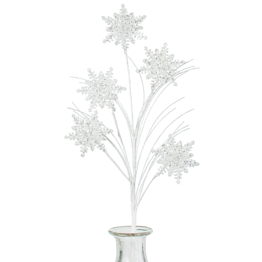 29" White Glittered Snowflake Spray Item Number: XS966327