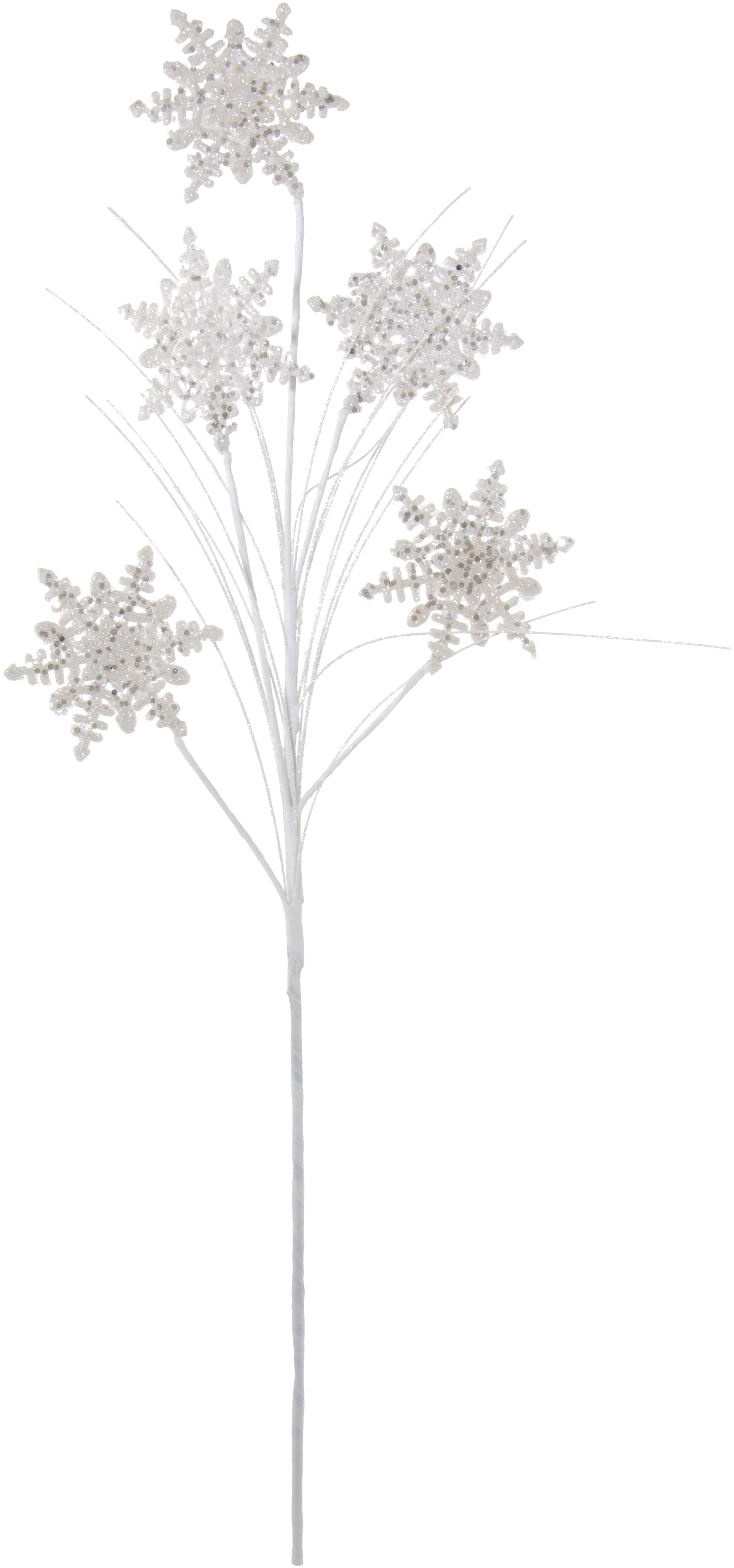 29" White Iridescent Glitter Snowflake Spray detail photo 4