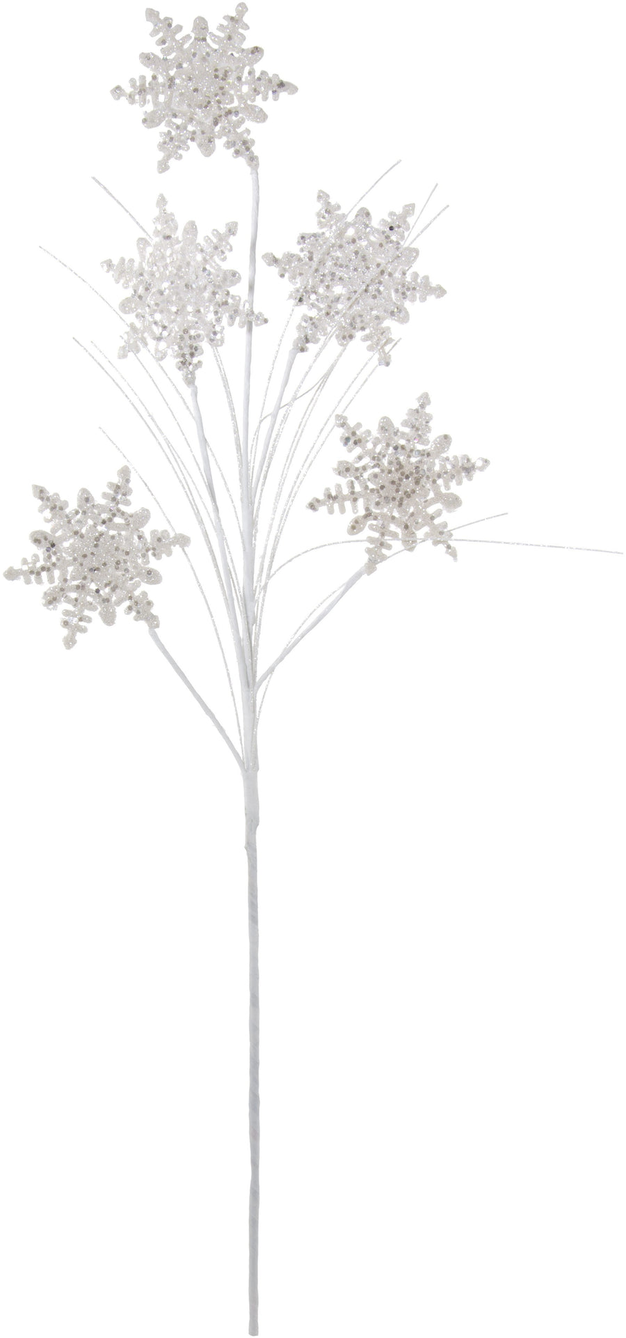 29" White Iridescent Glitter Snowflake Spray detail photo 4