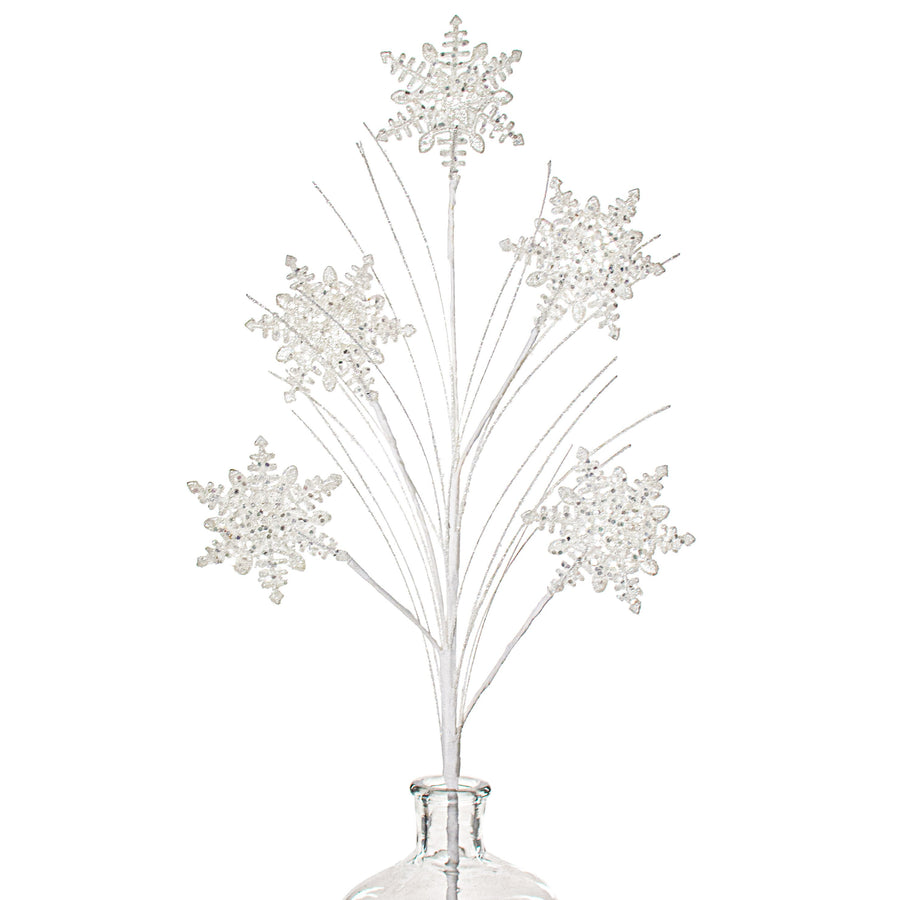 29" White Iridescent Glitter Snowflake Spray Item Number: 82049WT
