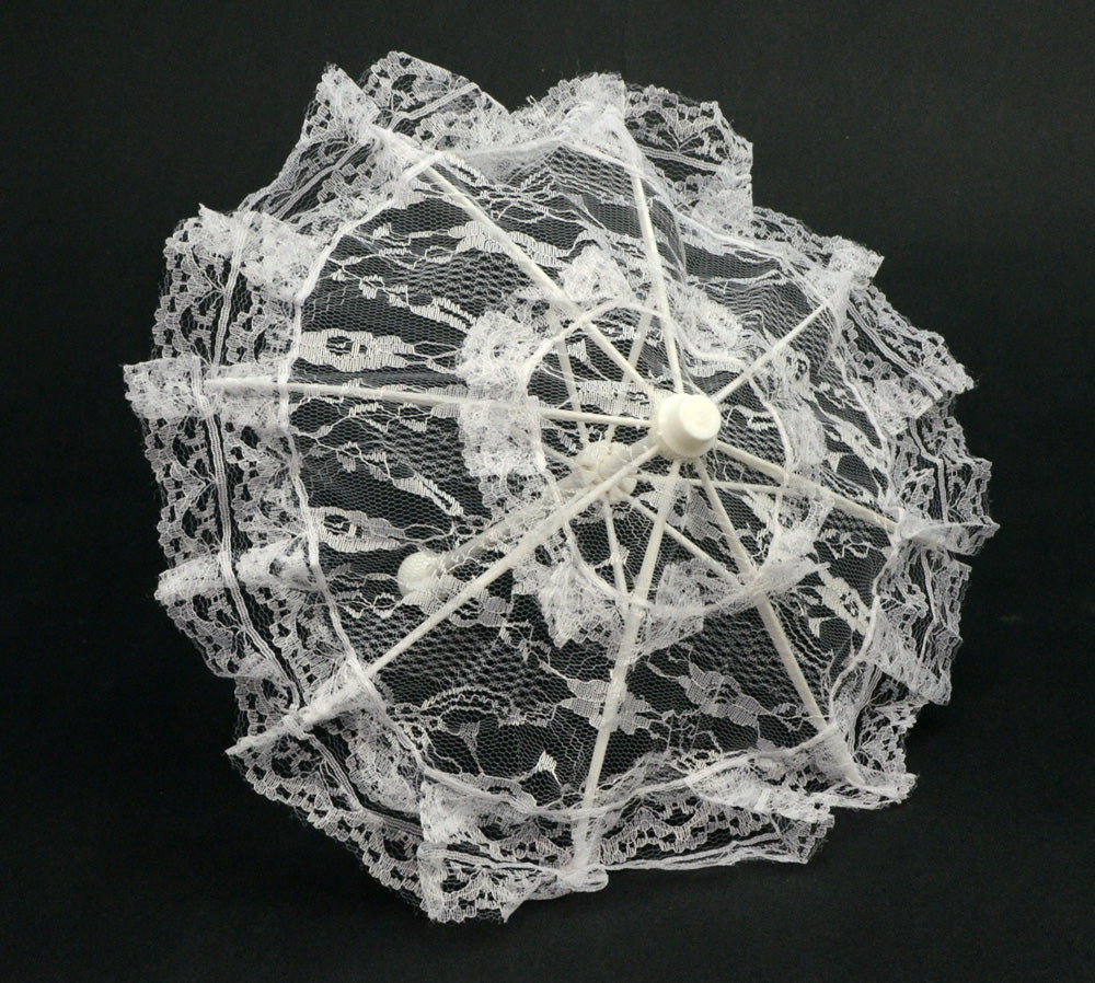 9" White Lace Parasol Lifestyle Photo