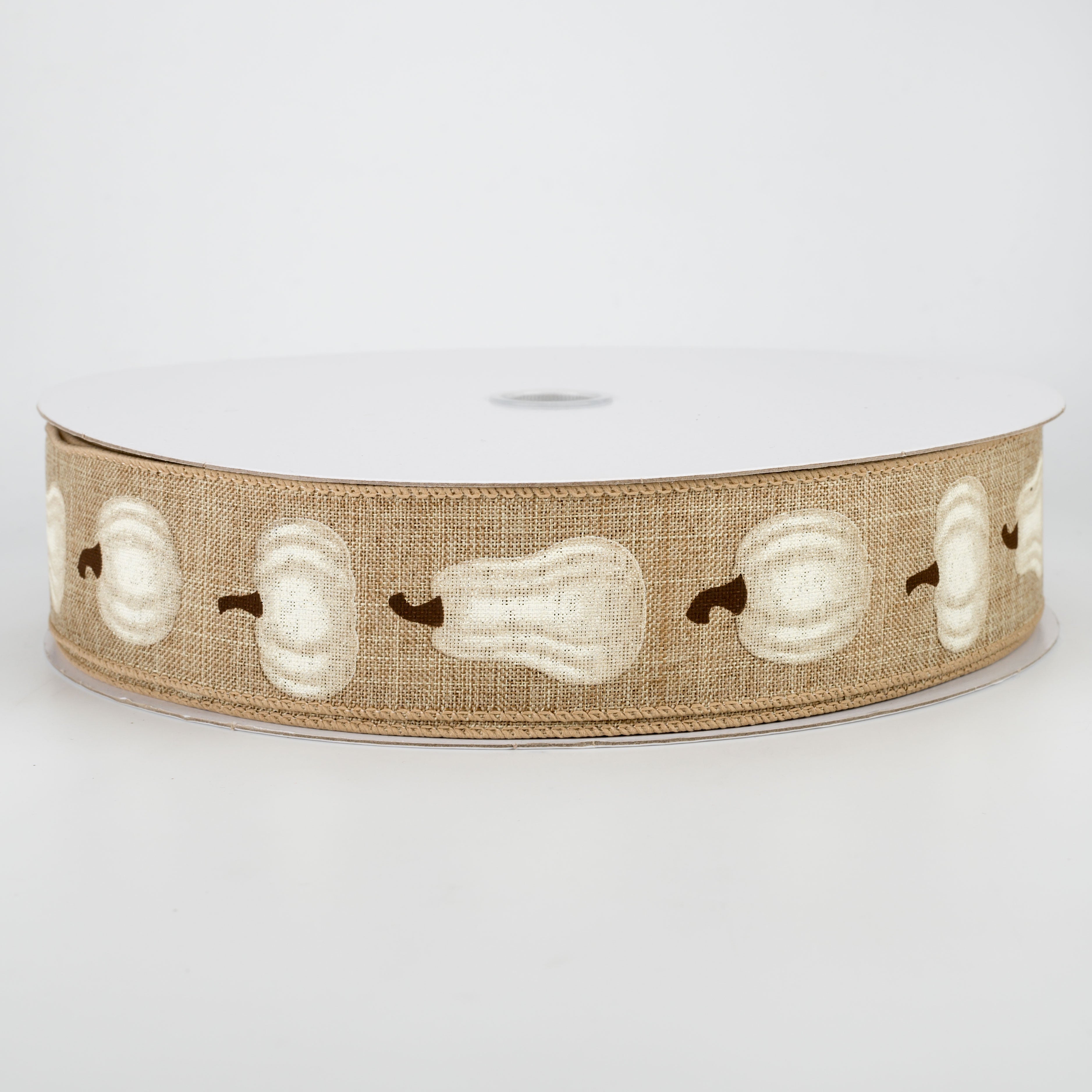 1.5" White Pumpkin Ribbon: Natural (50 Yards)