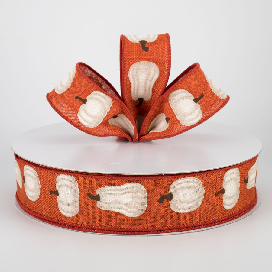 1.5" White Pumpkin Ribbon: Rust (50 Yards) Lifestyle Photo
