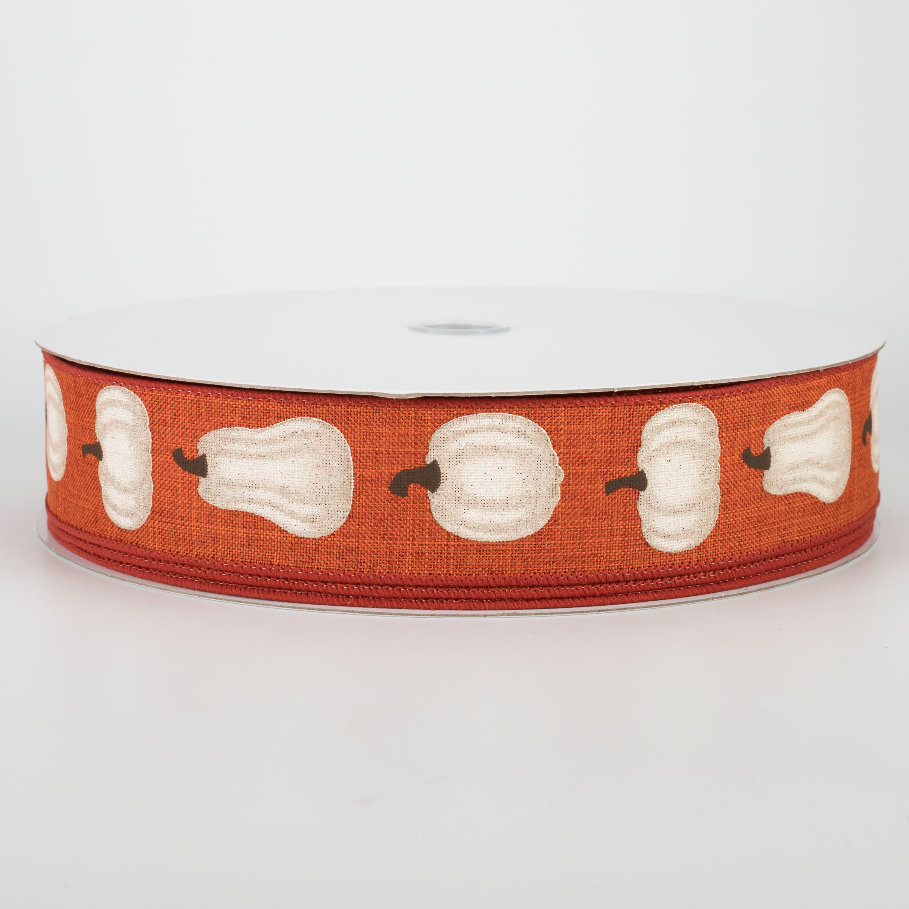 1.5" White Pumpkin Ribbon: Rust (50 Yards)