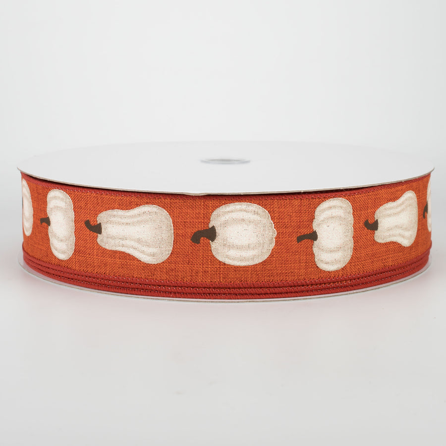 1.5" White Pumpkin Ribbon: Rust (50 Yards)