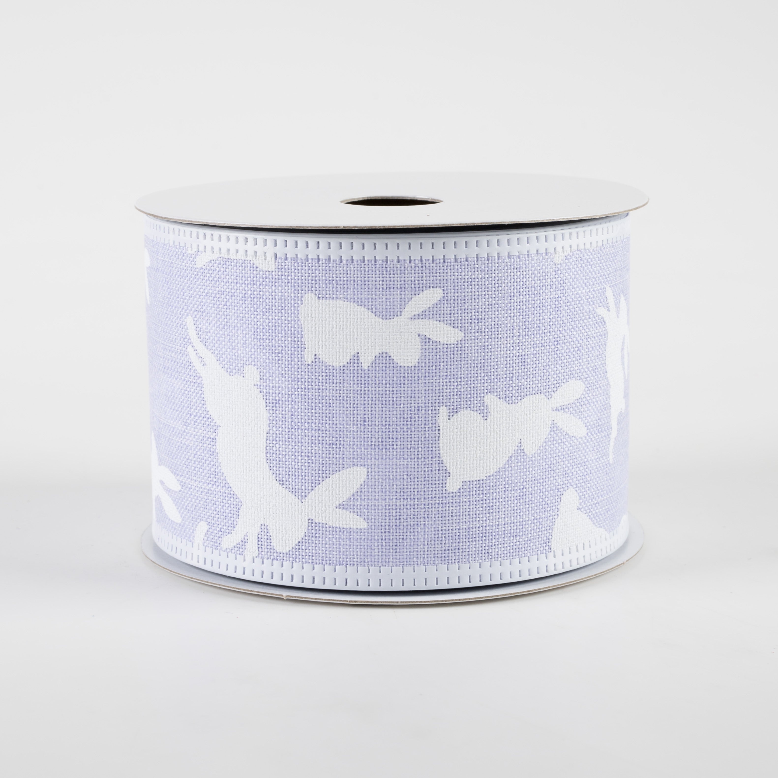 2.5" White Rabbits Linen Ribbon: Lavender (10 Yards) Item Number: 35316-40-30
