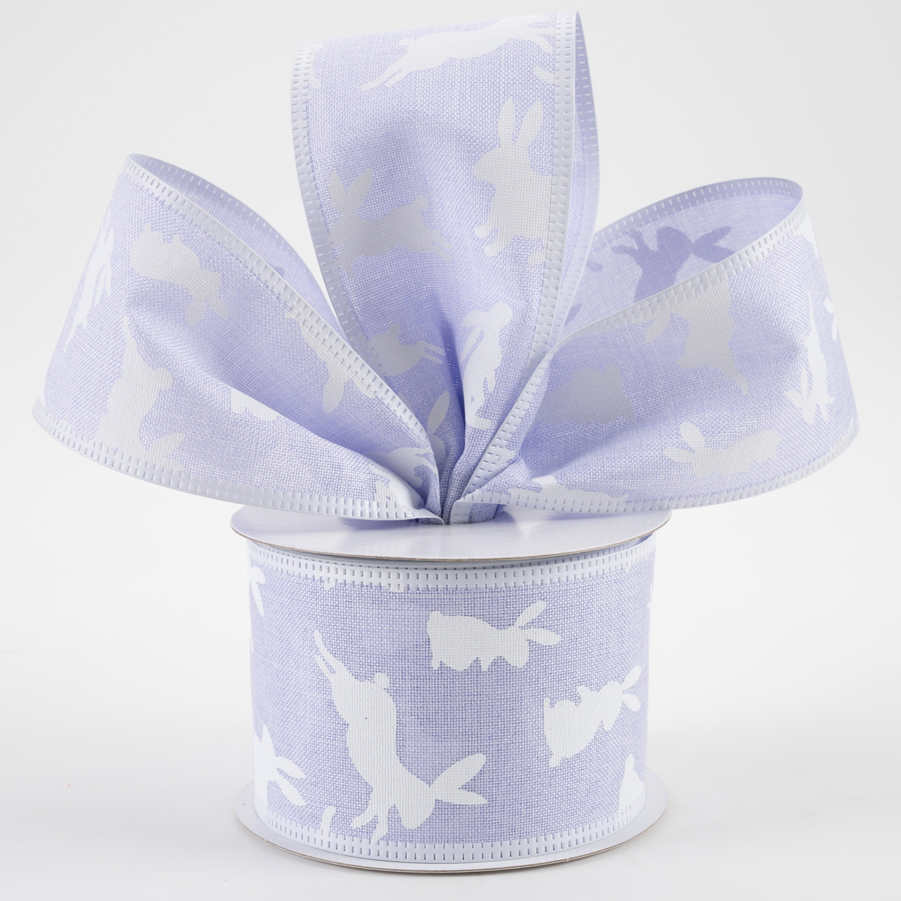 2.5" White Rabbits Linen Ribbon: Lavender (10 Yards) Lifestyle Photo