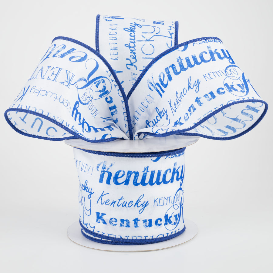 2.5" White Satin Kentucky Print Ribbon (10 Yards) Lifestyle Photo