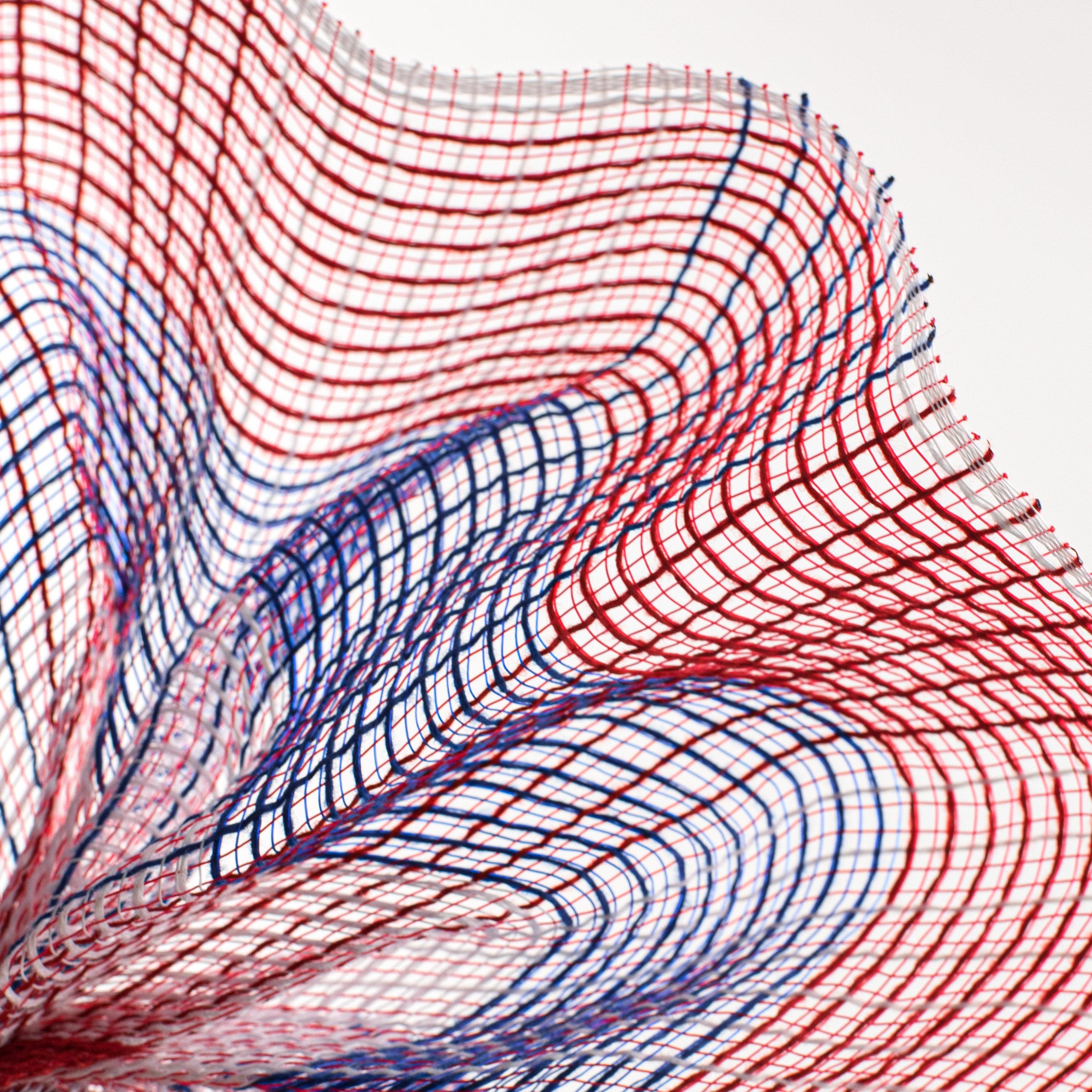 10" Wide Check Fabric Mesh: Red, White, Blue Lifestyle Photo