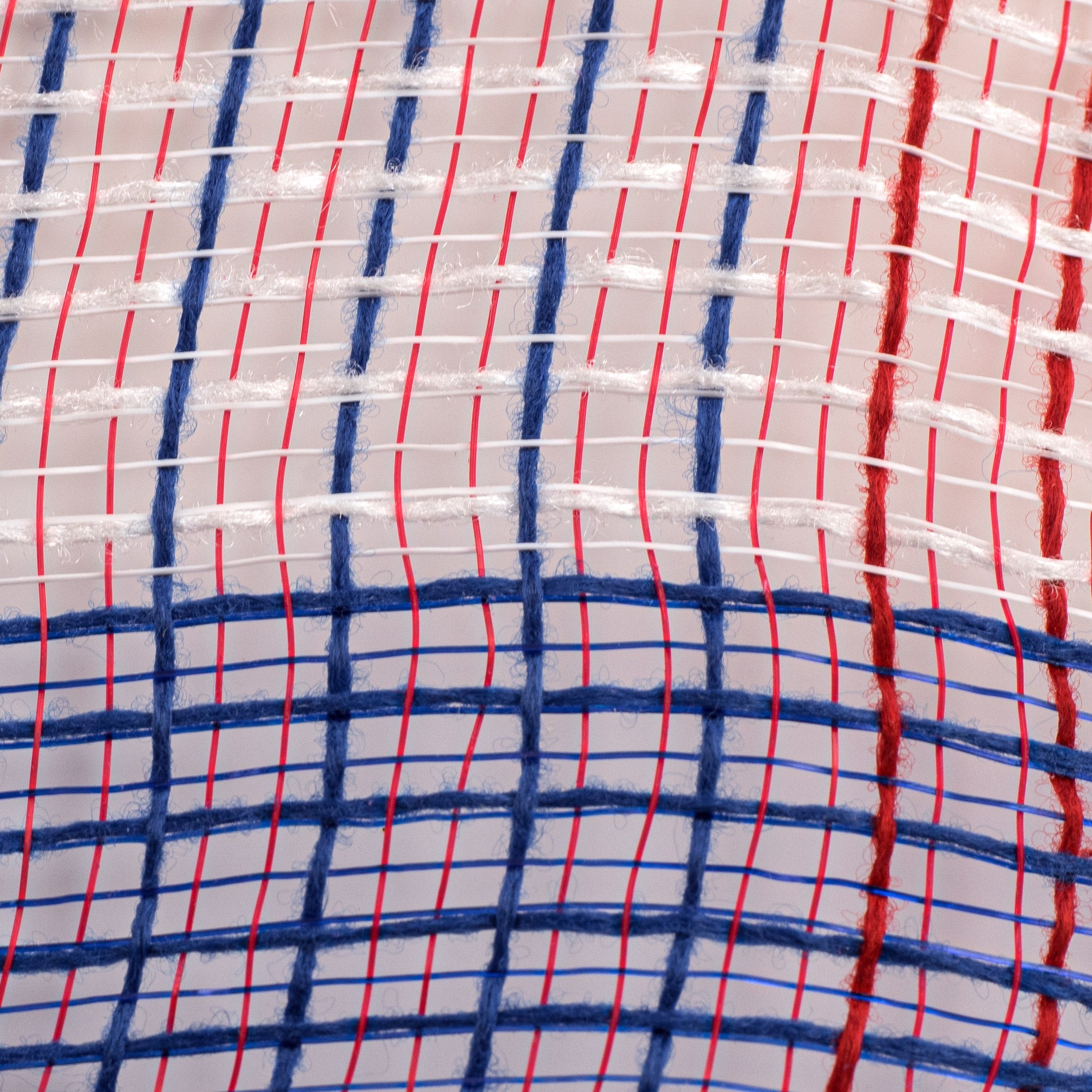 10" Wide Check Fabric Mesh: Red, White, Blue detail photo 3
