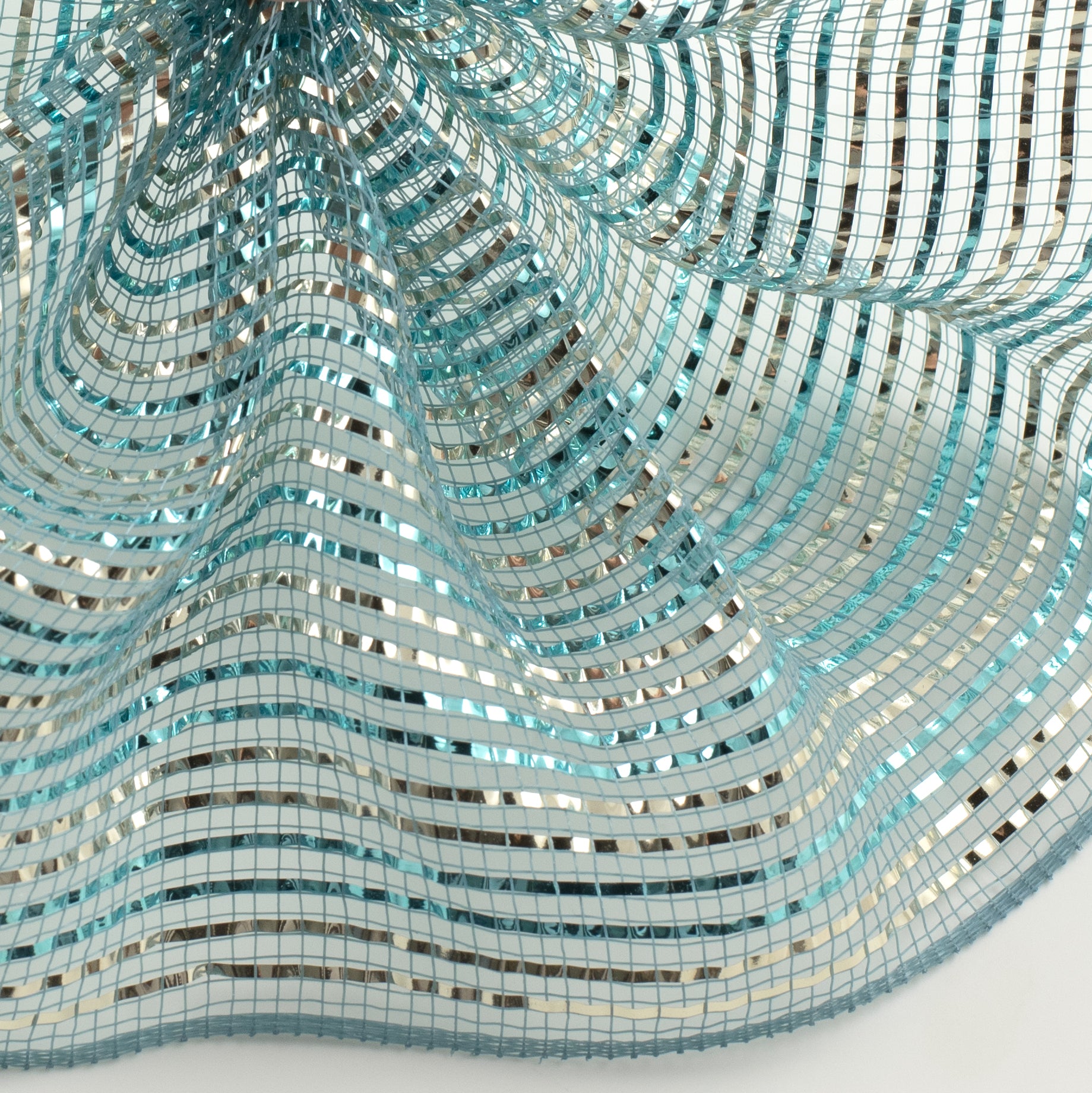 10" Wide Foil Mesh: Light Blue, Champagne & Smoke Blue Lifestyle Photo