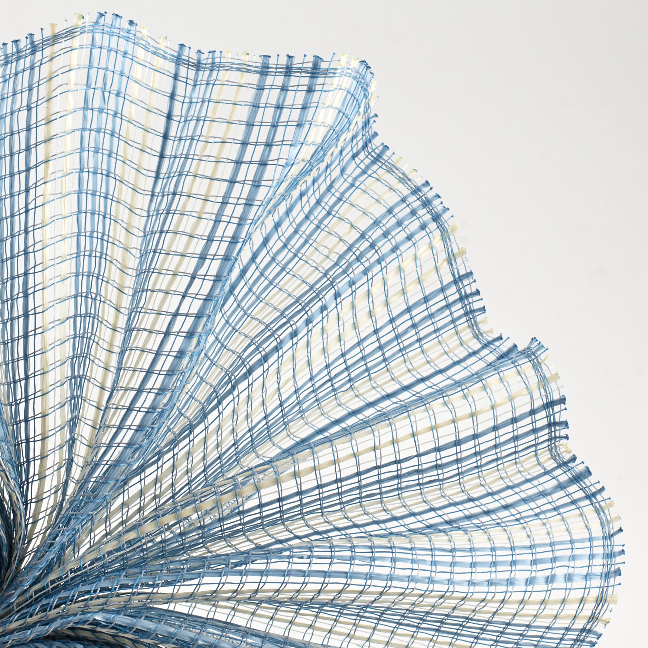 10" Wide Strip Mesh: Smoke Blue & Cream Lifestyle Photo