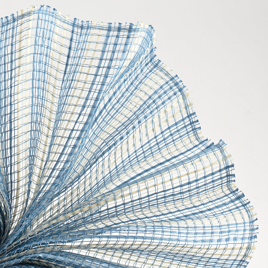 10" Wide Strip Mesh: Smoke Blue & Cream Lifestyle Photo