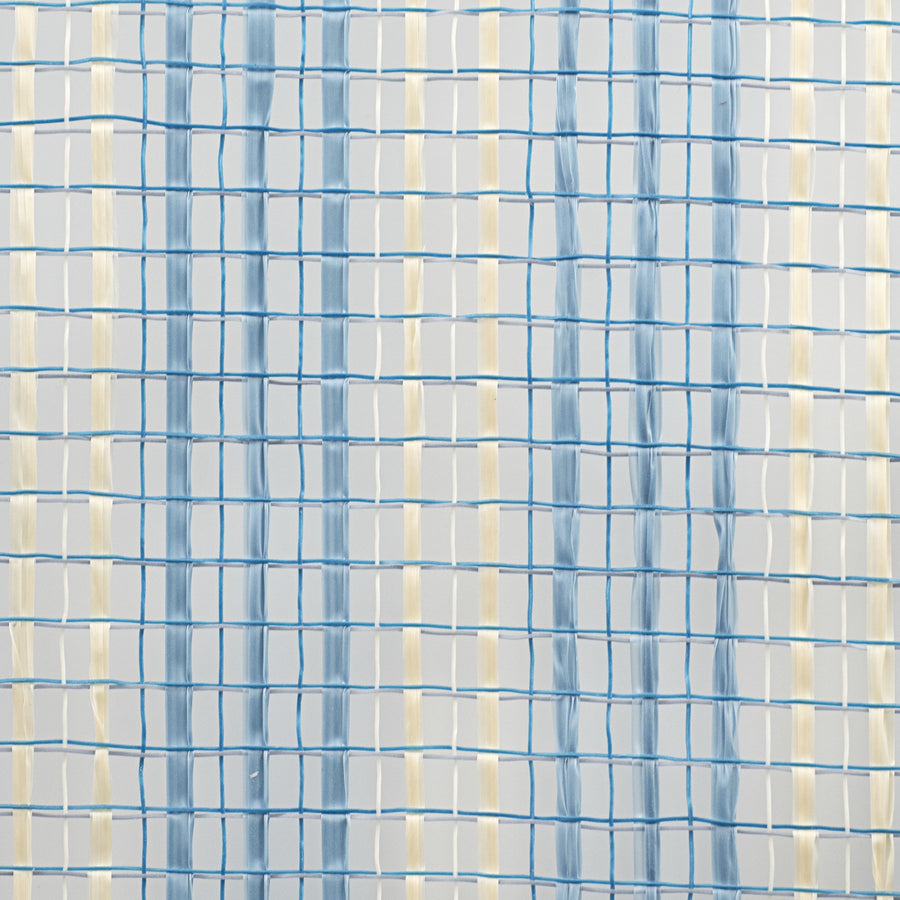 10" Wide Strip Mesh: Smoke Blue & Cream detail photo 3