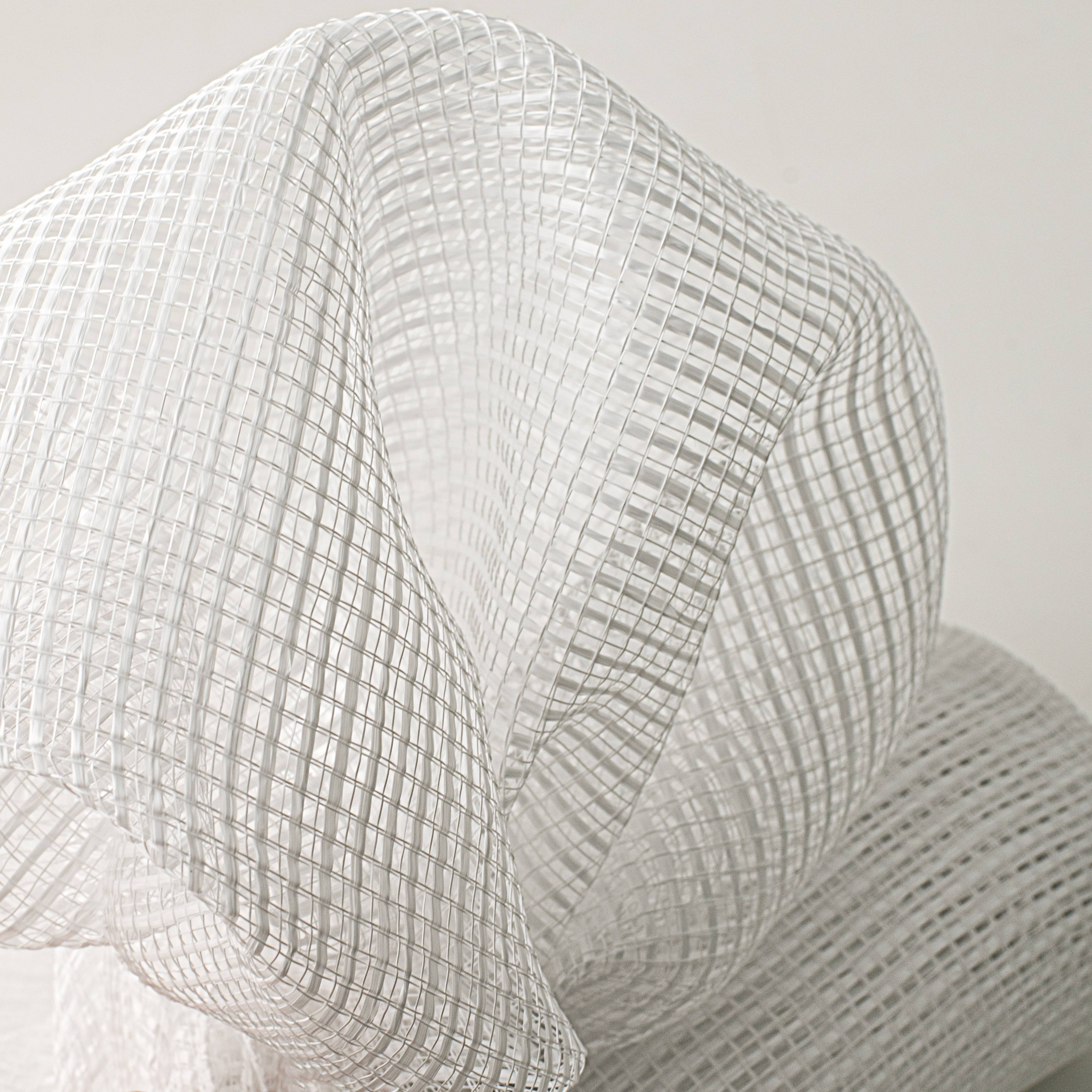 21" Wide Strip Mesh: White Lifestyle Photo
