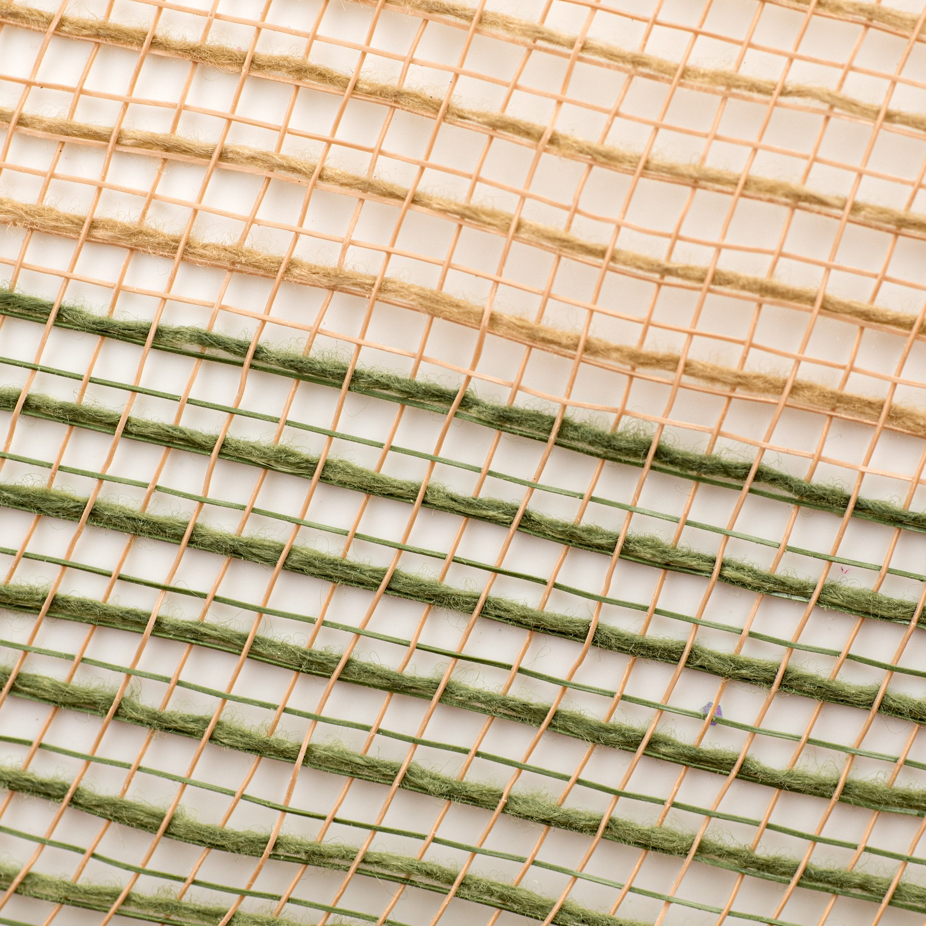 10" Wide Stripe Fabric Mesh: Natural, Moss, Red detail photo 3