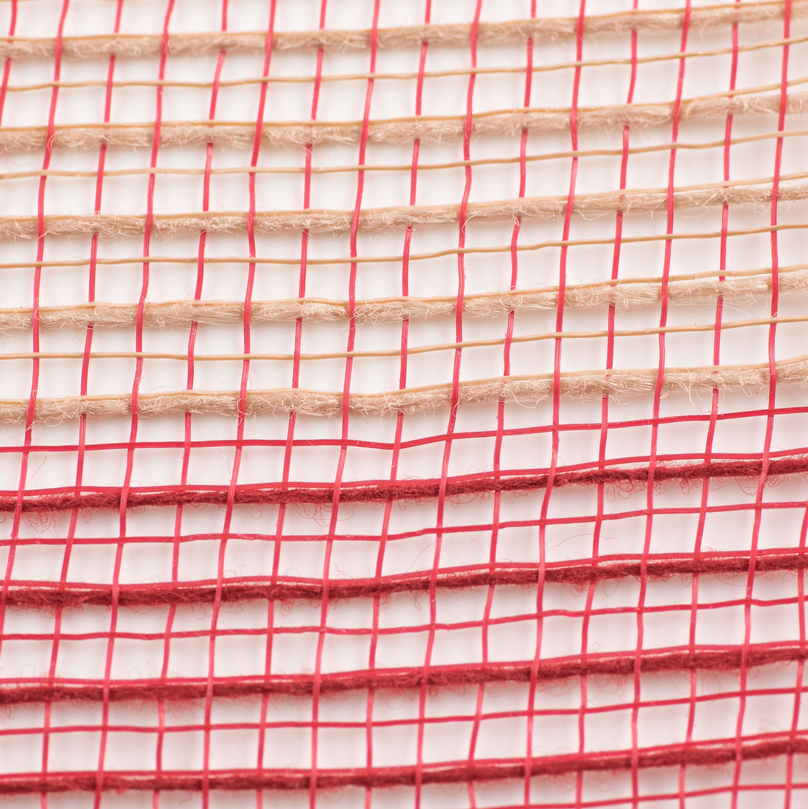 10" Wide Stripe Fabric Mesh: Red & Natural detail photo 3