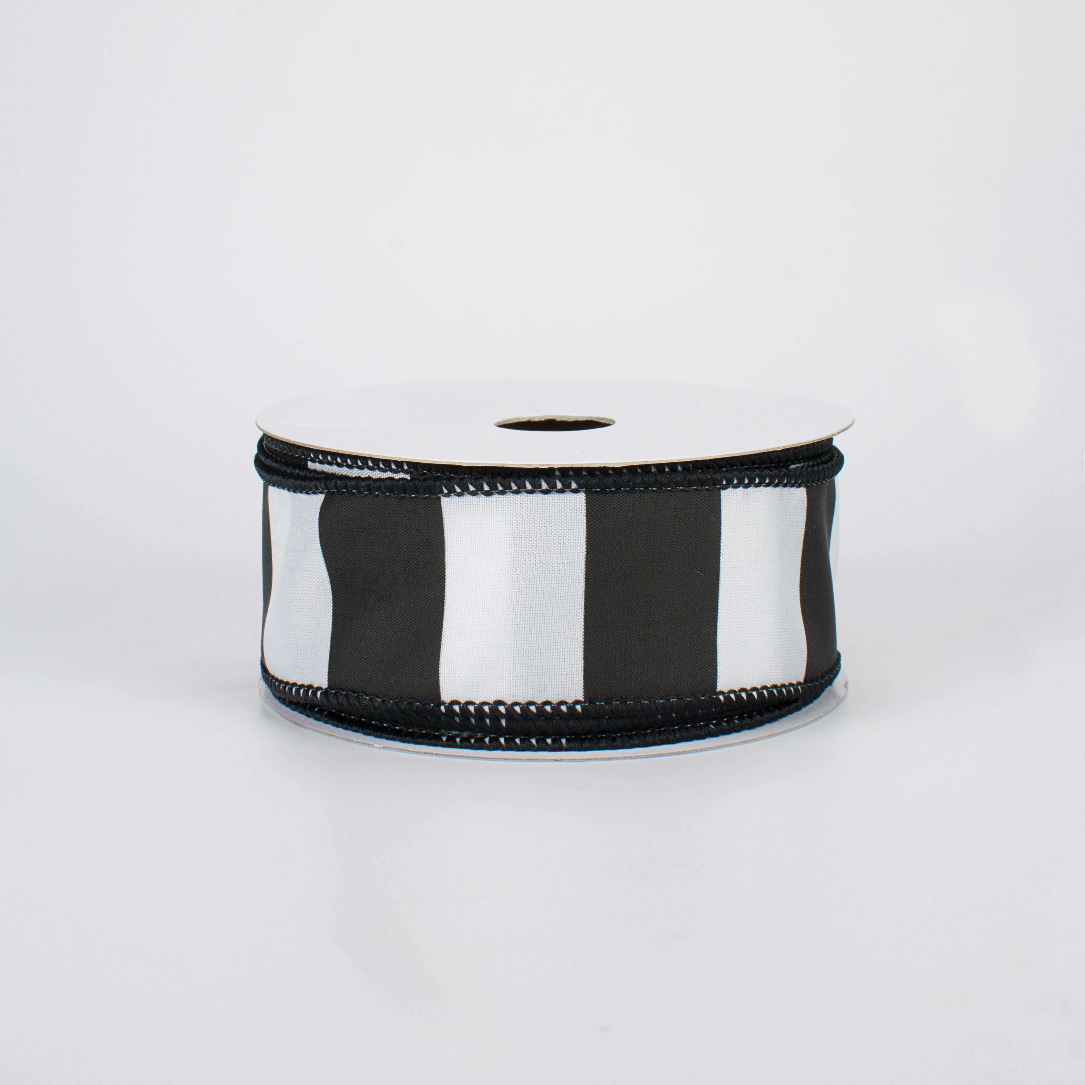 1.5" Wide Stripe Ribbon: Black & White (10 Yards)