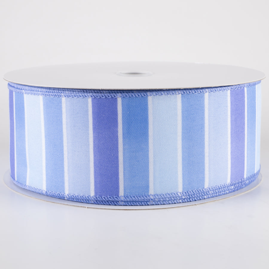 2.5" Wide Stripes Ribbon: Lavender, Periwinkle, Blue (50 Yards)