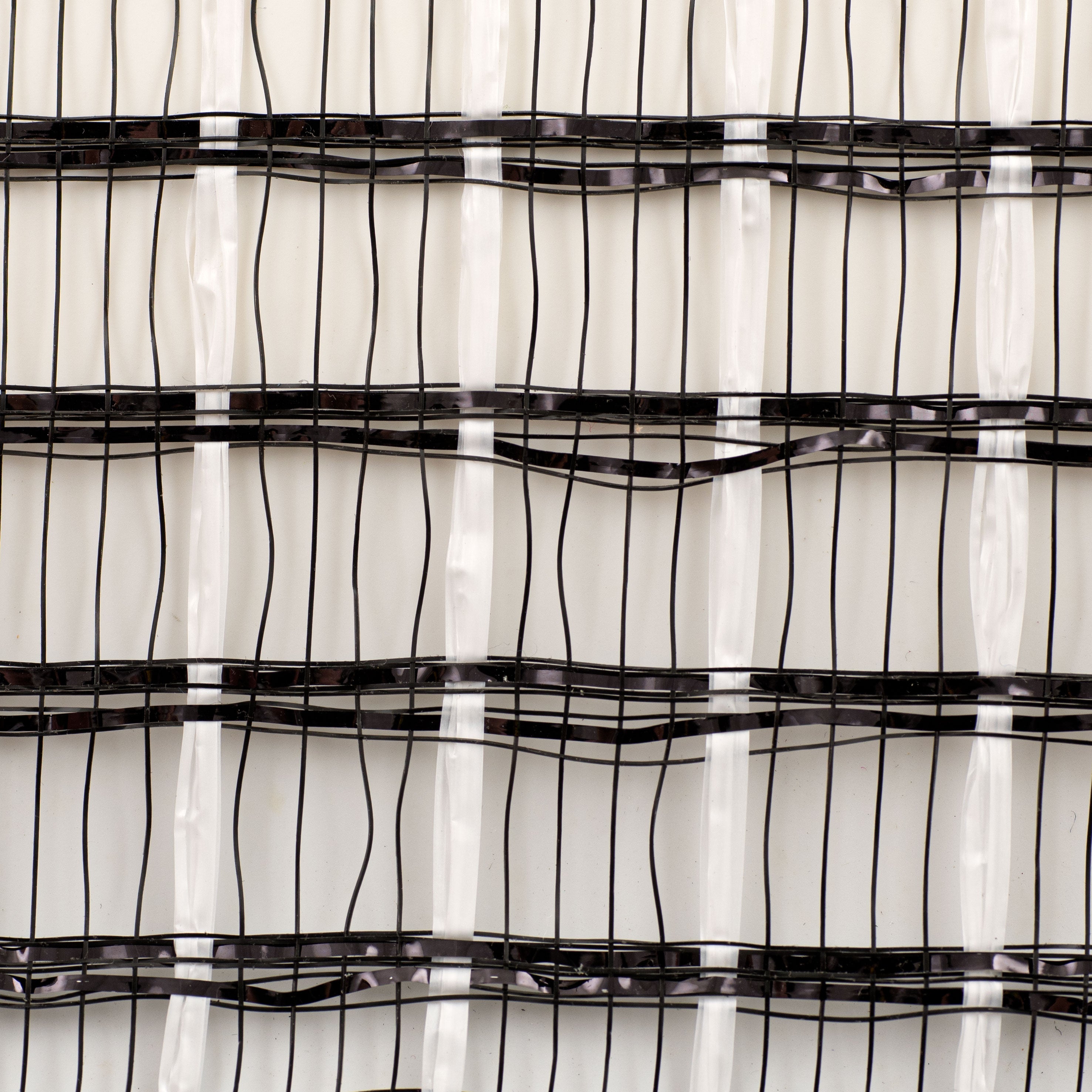 10" Wide Weave Metallic Mesh: Black & White detail photo 3