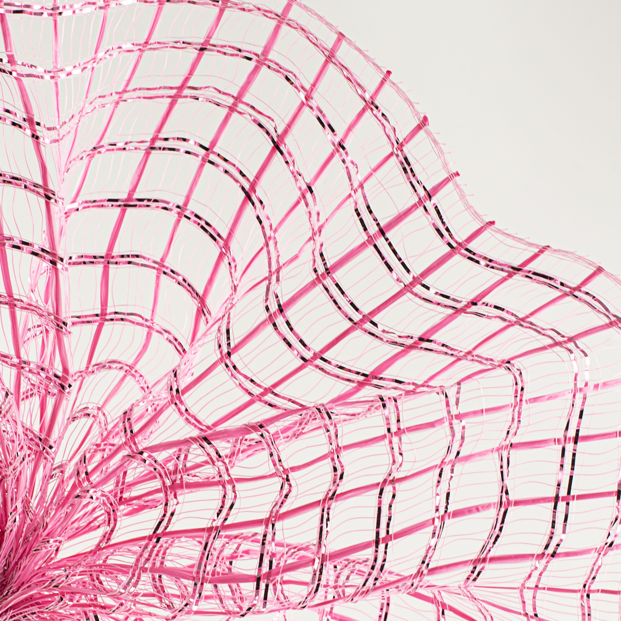 10" Wide Weave Metallic Mesh: Hot Pink Check Lifestyle Photo