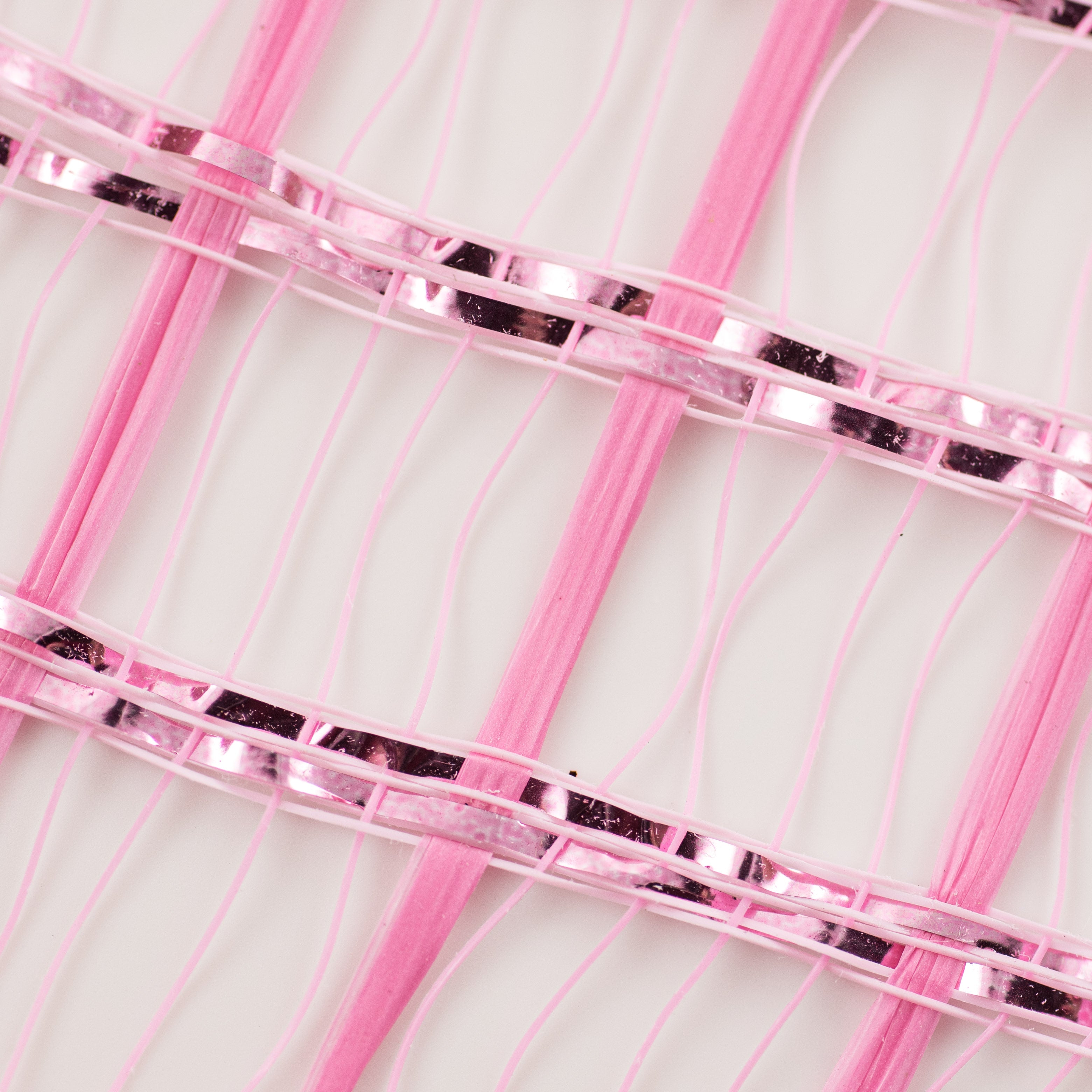 10" Wide Weave Metallic Mesh: Hot Pink Check detail photo 3