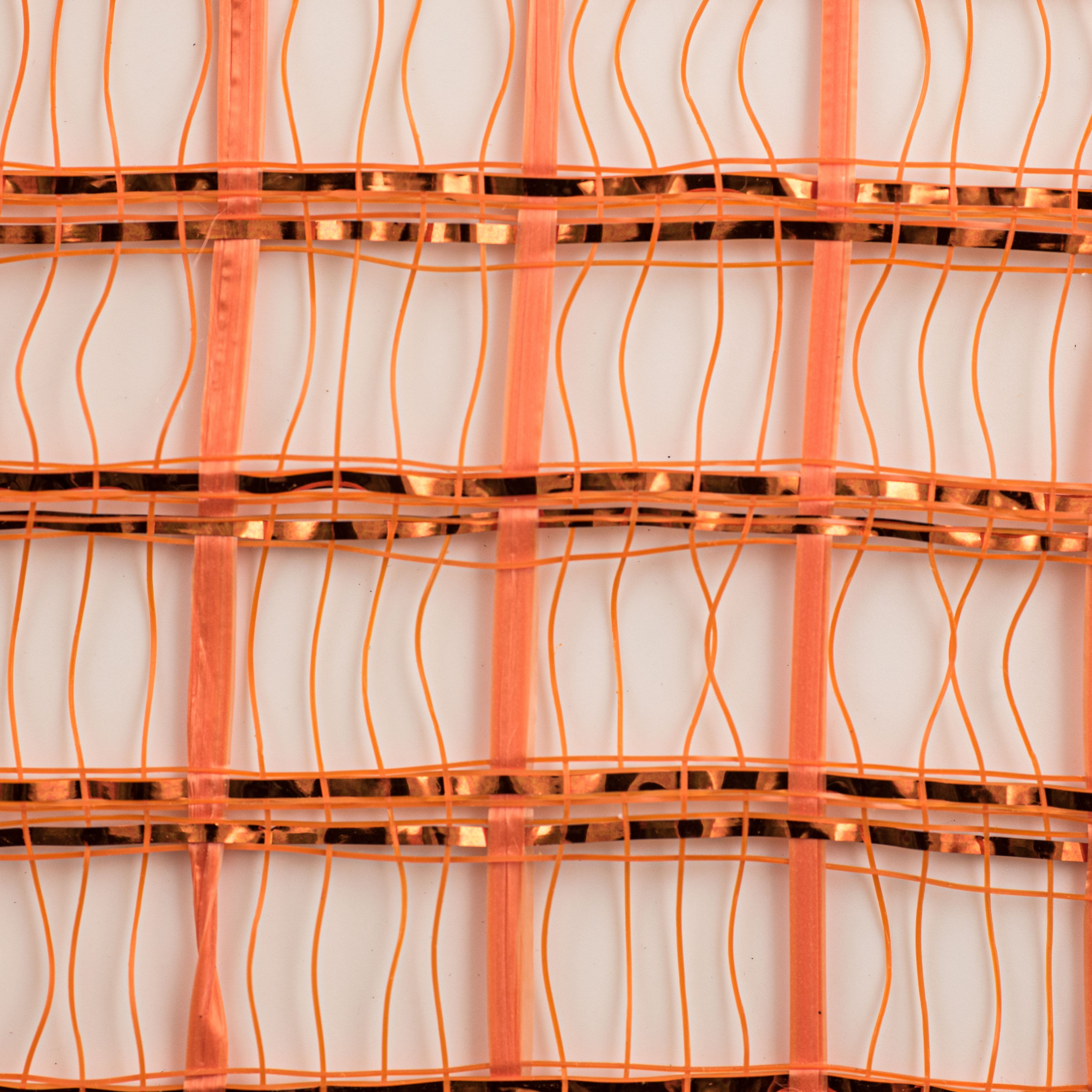 10" Wide Weave Metallic Mesh: Orange detail photo 3