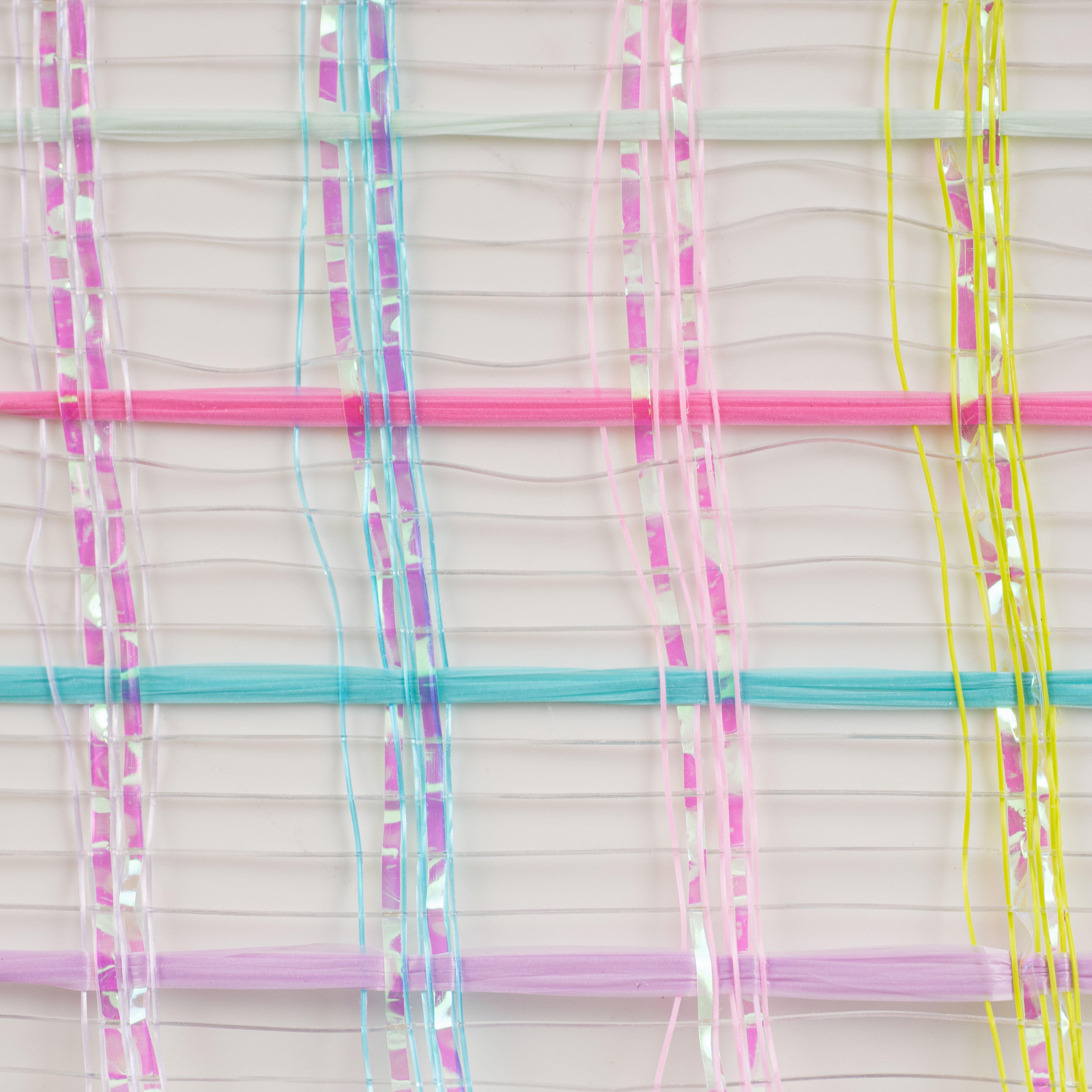 21" Wide Weave Metallic Mesh: Pastel Check detail photo 3