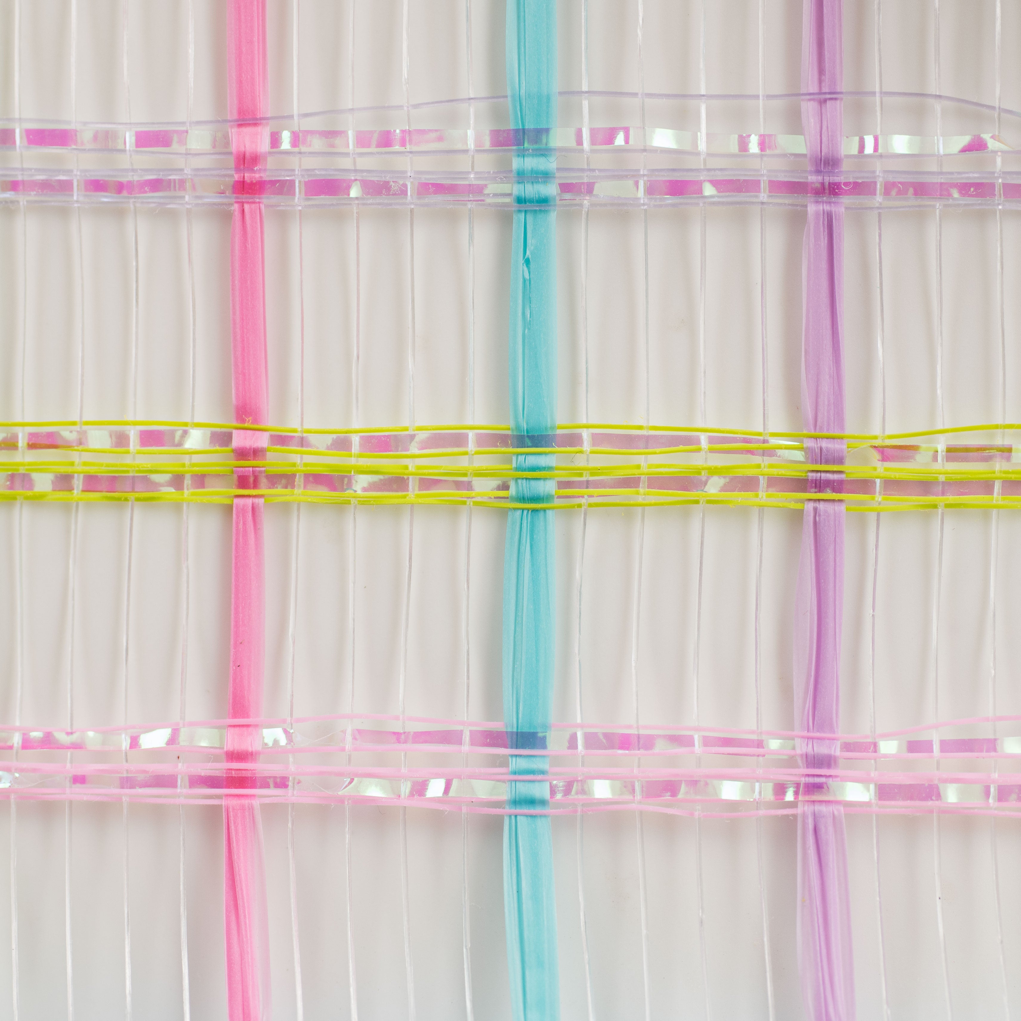 10" Wide Weave Metallic Mesh: Pastel Check detail photo 3