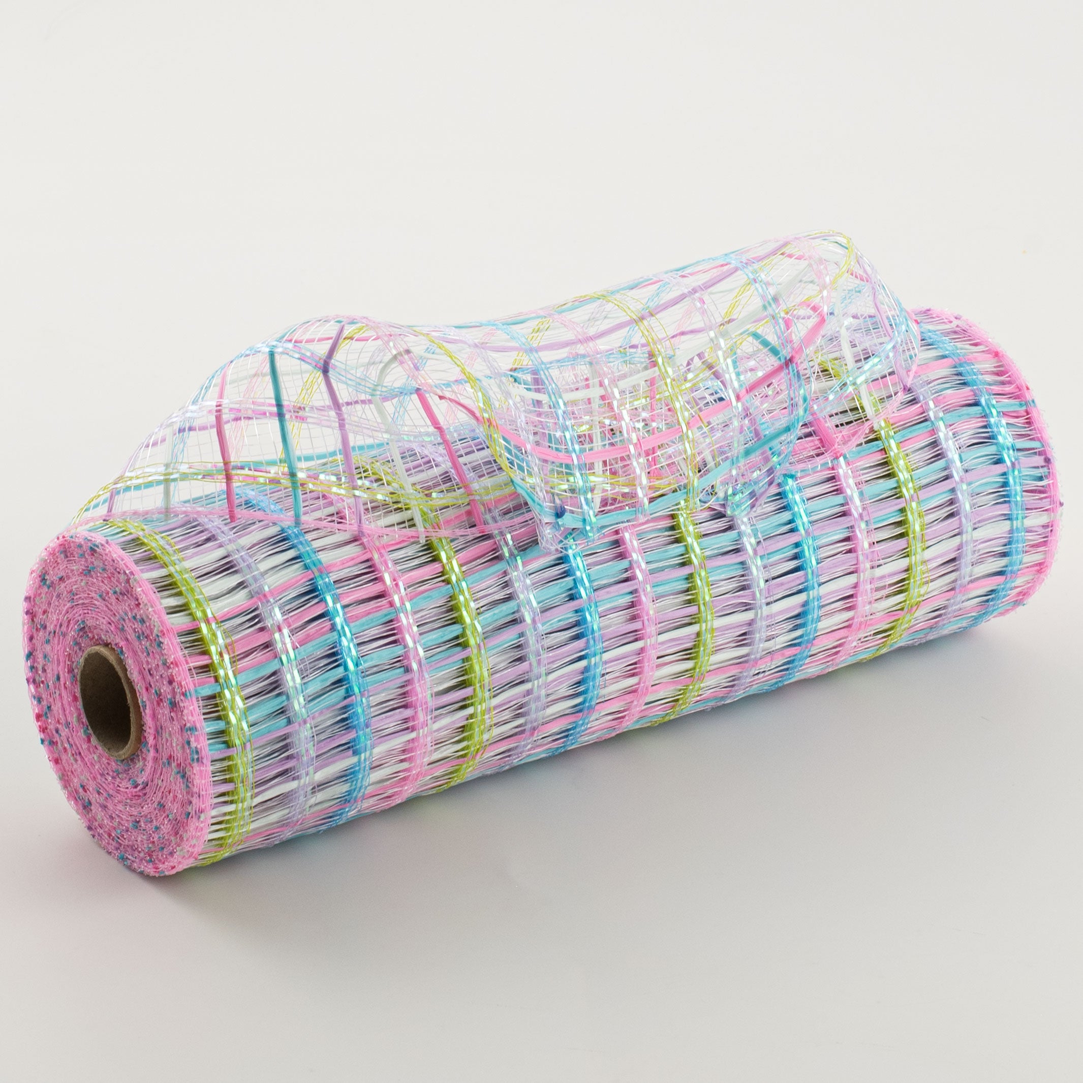 10" Wide Weave Metallic Mesh: Pastel Check Item Number: xb104410-03