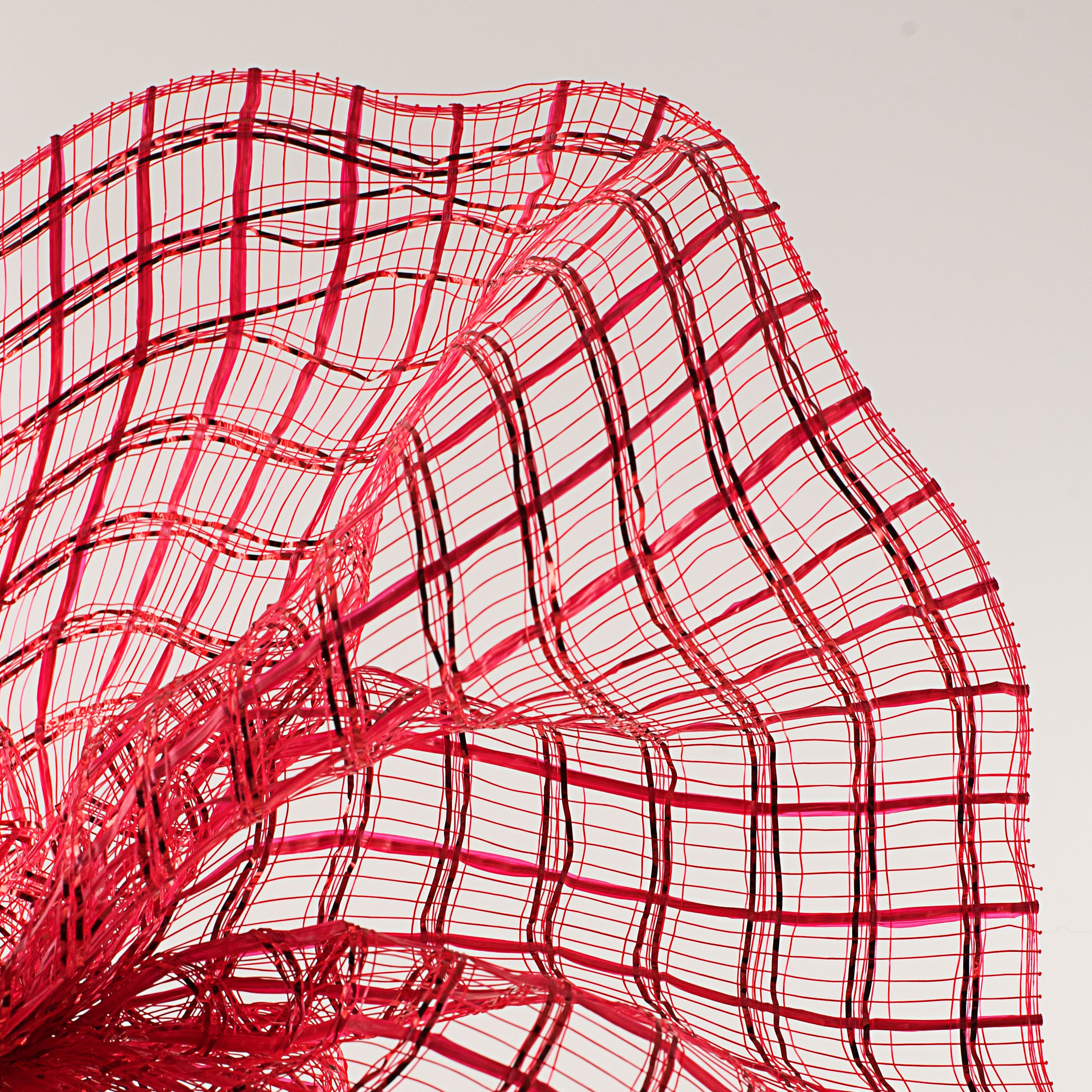 10" Wide Weave Metallic Mesh: Red Lifestyle Photo