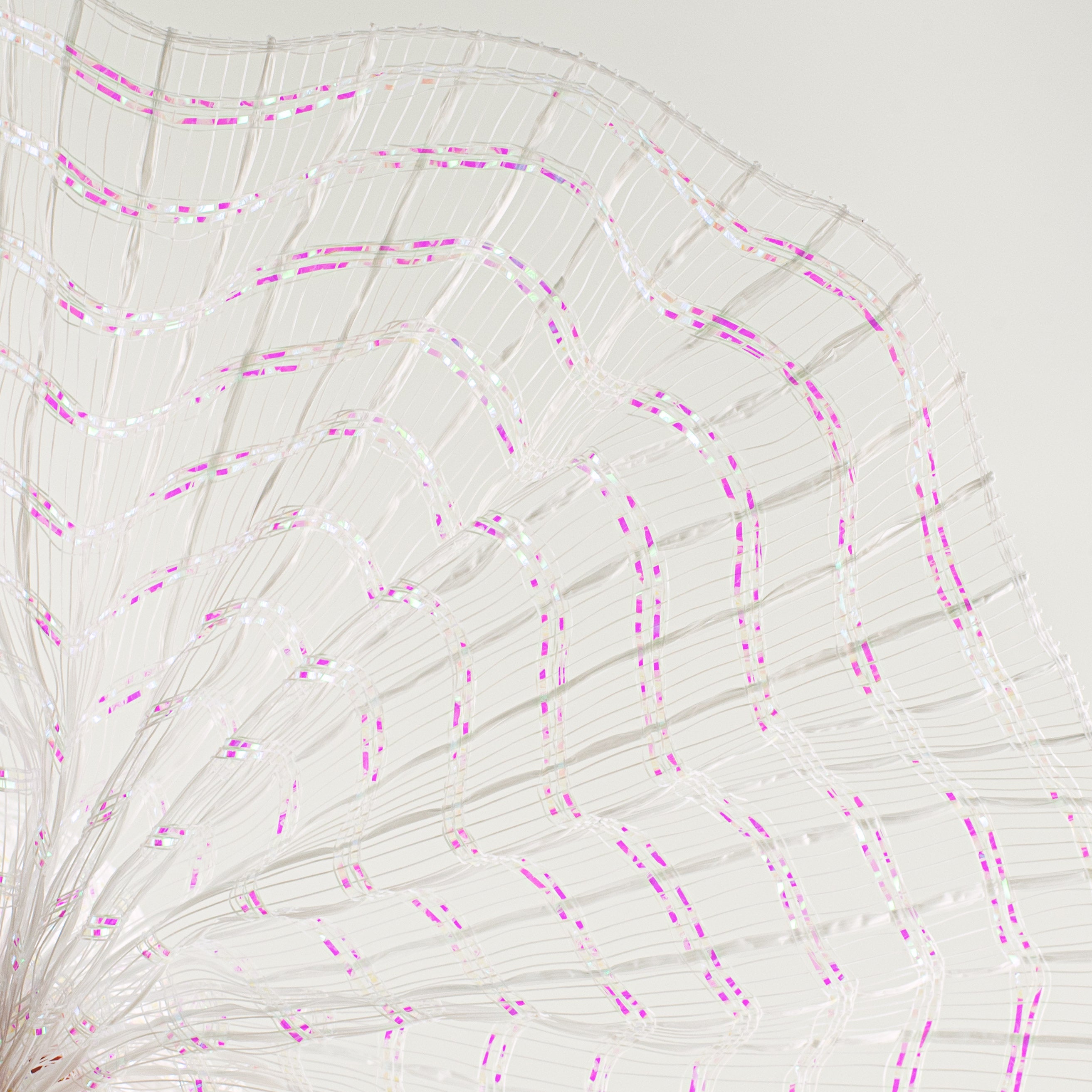10" Wide Weave Metallic Mesh: White Check Lifestyle Photo