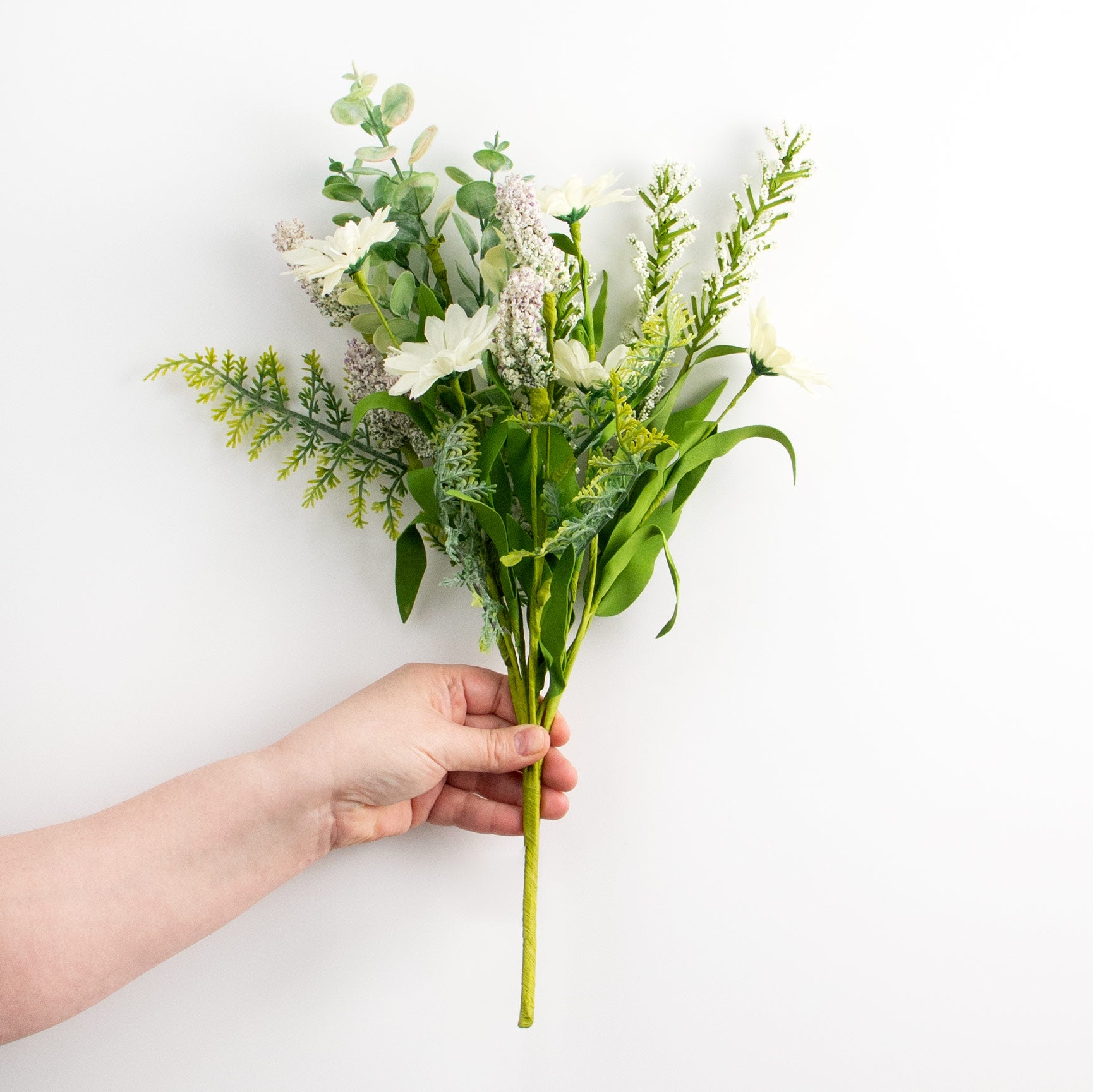 19" Wild Daisy Heather Bush: Ivory detail photo 3