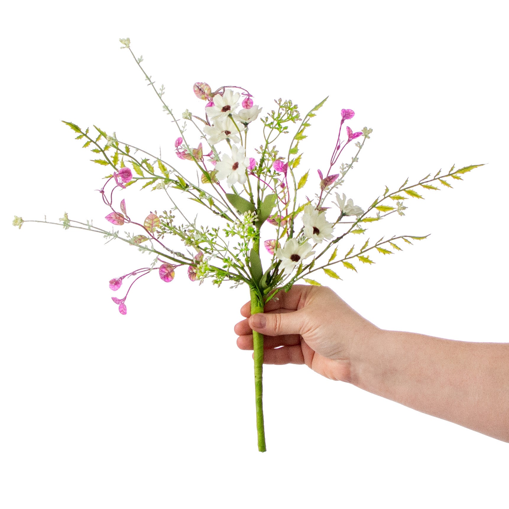 16" Wild Flower Leaves Filler Pick: White & Purple detail photo 3